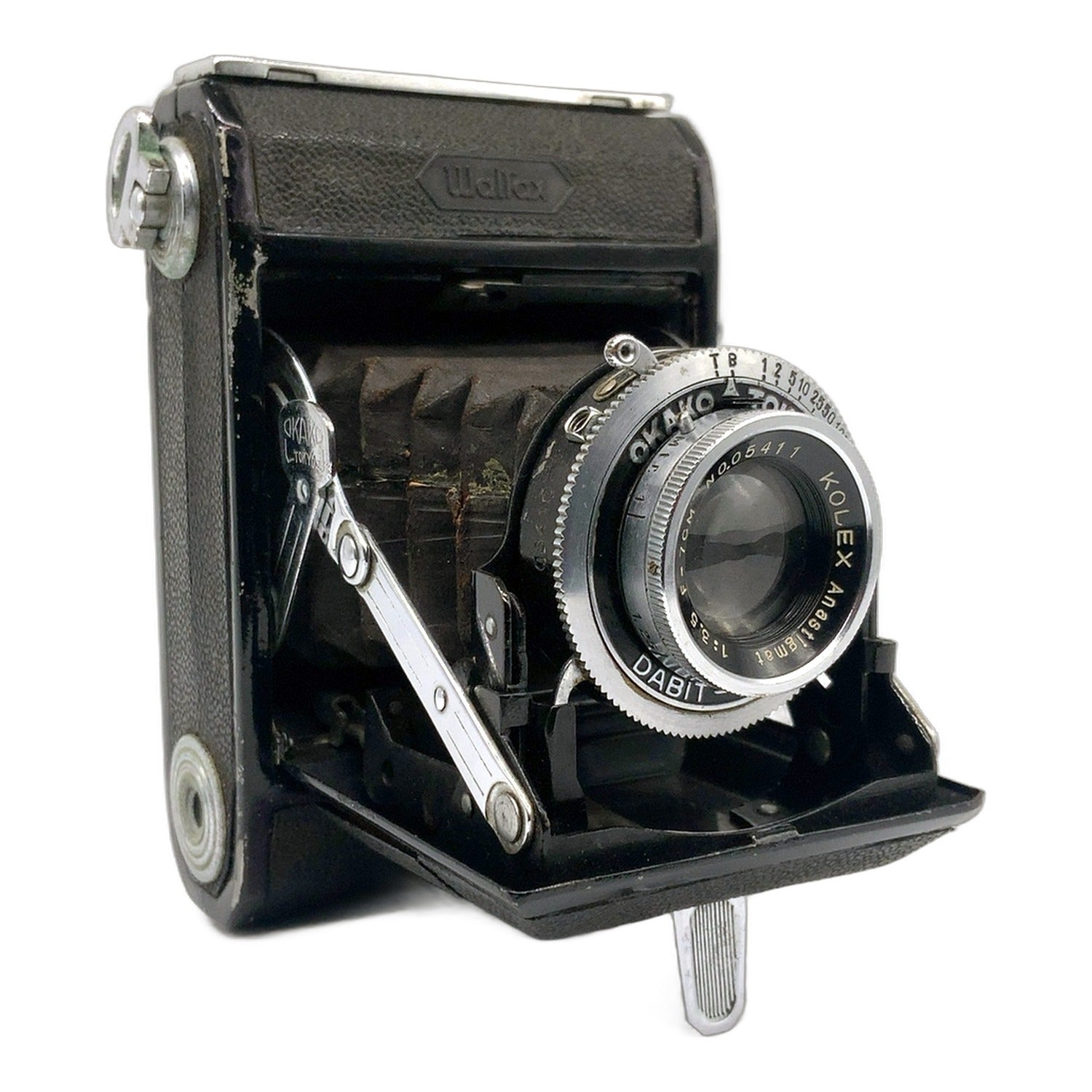 Okako Waltax Klappkamera mit Kolex Anastigmat 7cm 1:3.5 Dabit-Super Analogkamera