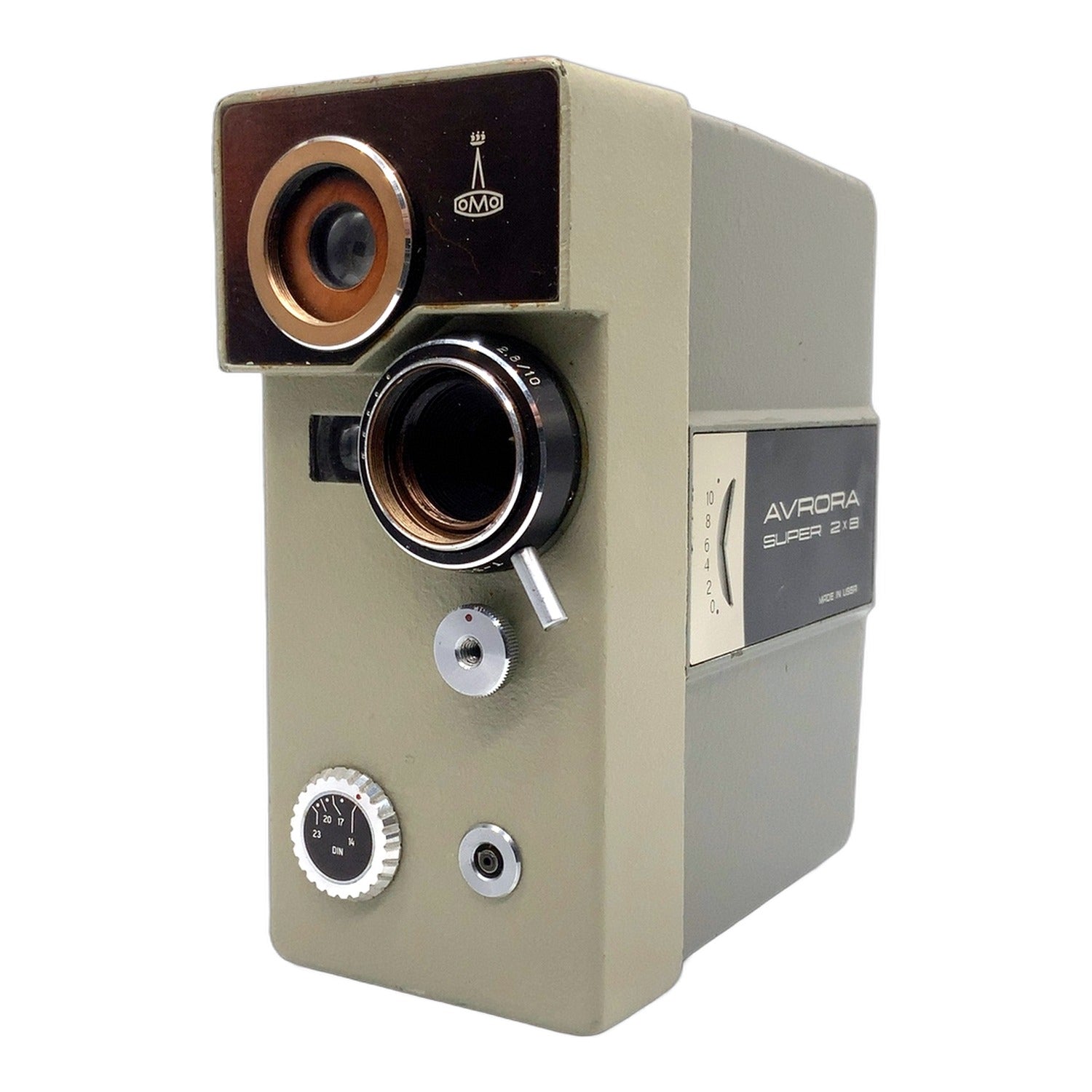 Omo Avrora Super 2x8 Filmkamera mit T-51M 10mm 1:2.8 Cine Camera Movie Camera