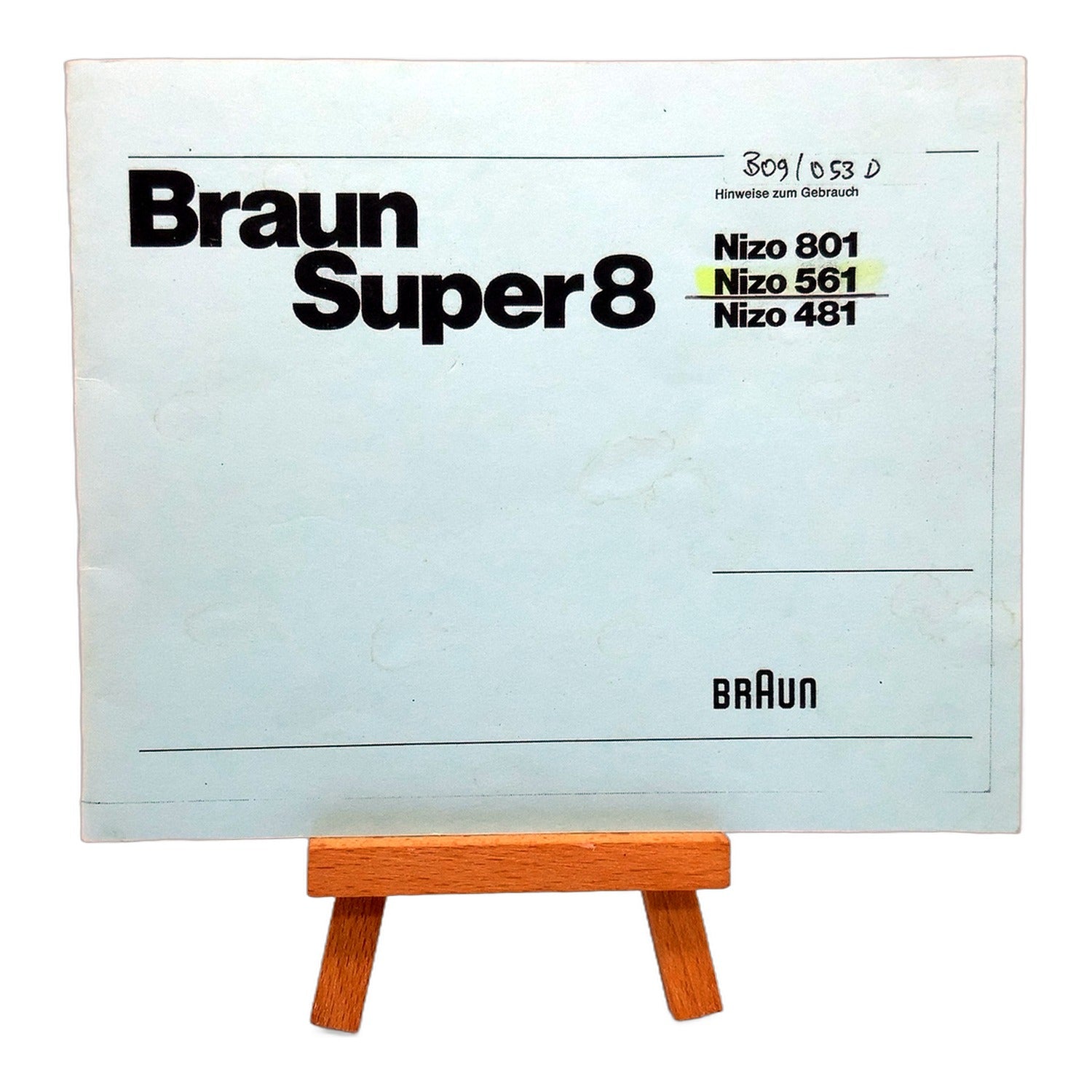 Braun Nizo 801 / 561 / 481 Nachdruck Bedienungsanleitung Handbuch Deutsch