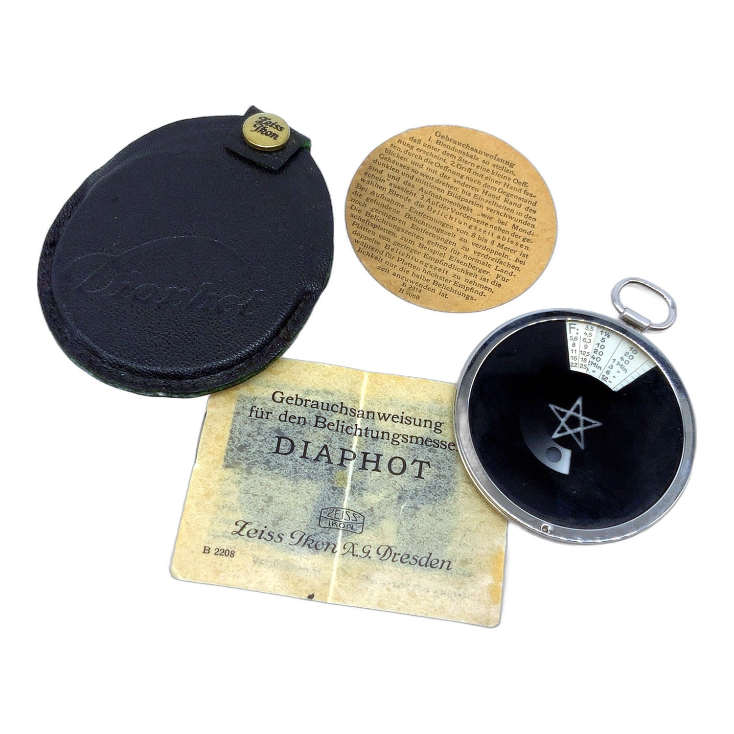 Zeiss Ikon Diaphot Belichtungsmesser mit Tasche Lichtmesser Lichtmeter
