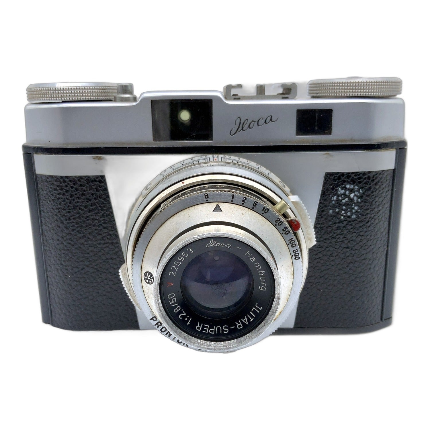 Iloca Quick-B viewfinder camera with Ilitar-Super 1:2.8/50 red V Prontor-SV
