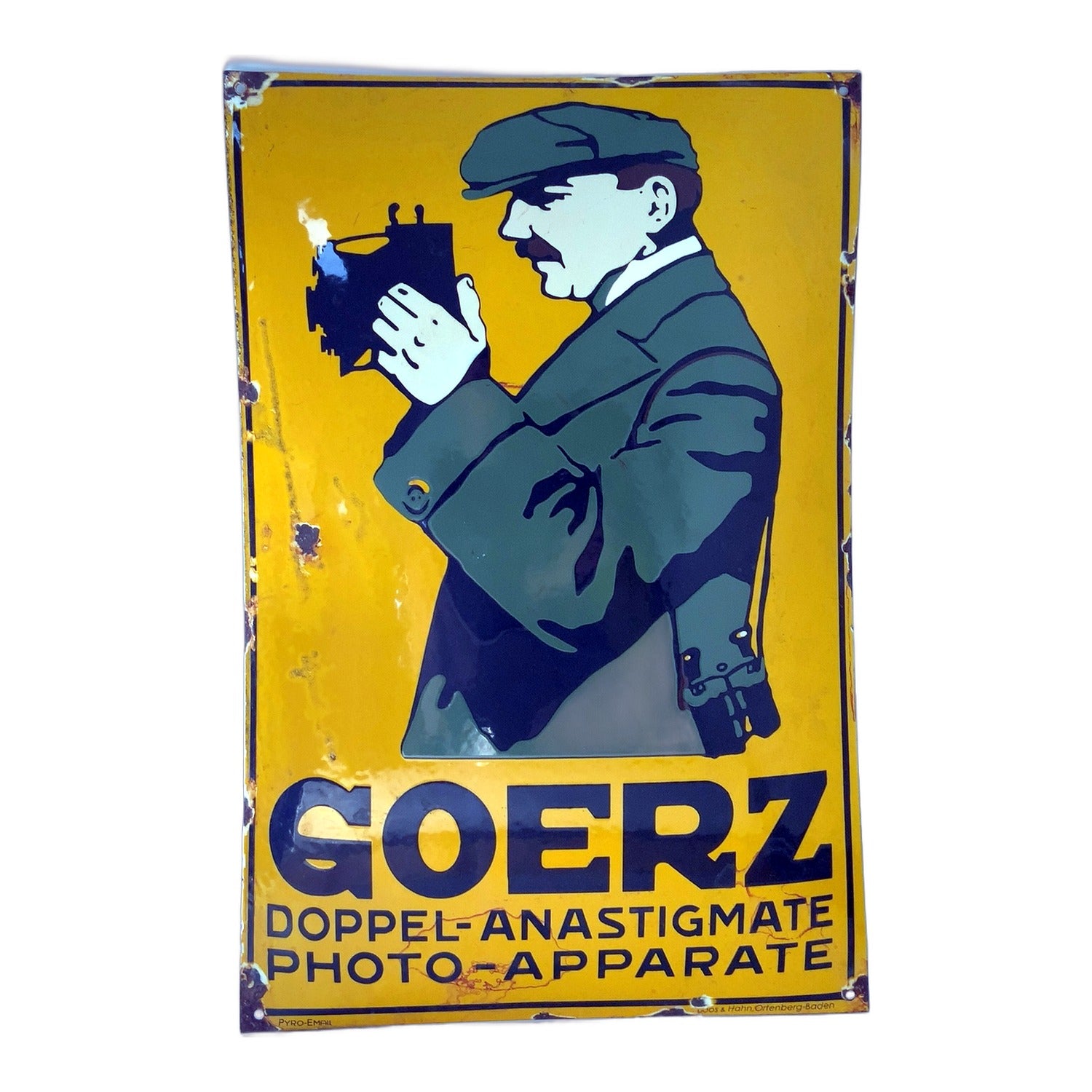 Goerz Doppel-Anastigmate Photo-Apparate Emailschild 60x40cm Werbeschild Replica!