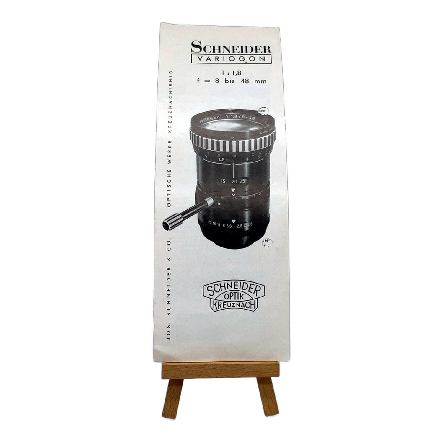 Schneider Kreuznach Variogon 1:1.8 8-48mm Bedienungsanleitung Handbuch Deutsch