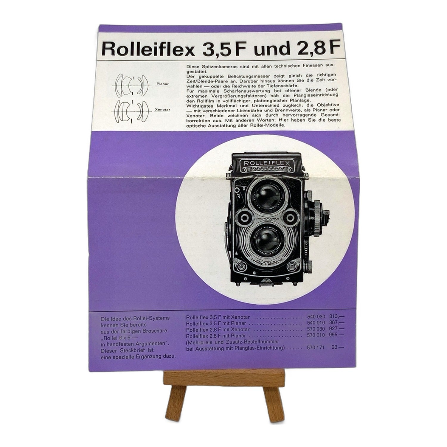 Rollei Rolleiflex 3,5F und 2,8F Flyer Infoheft Booklet Informationsheft Deutsch