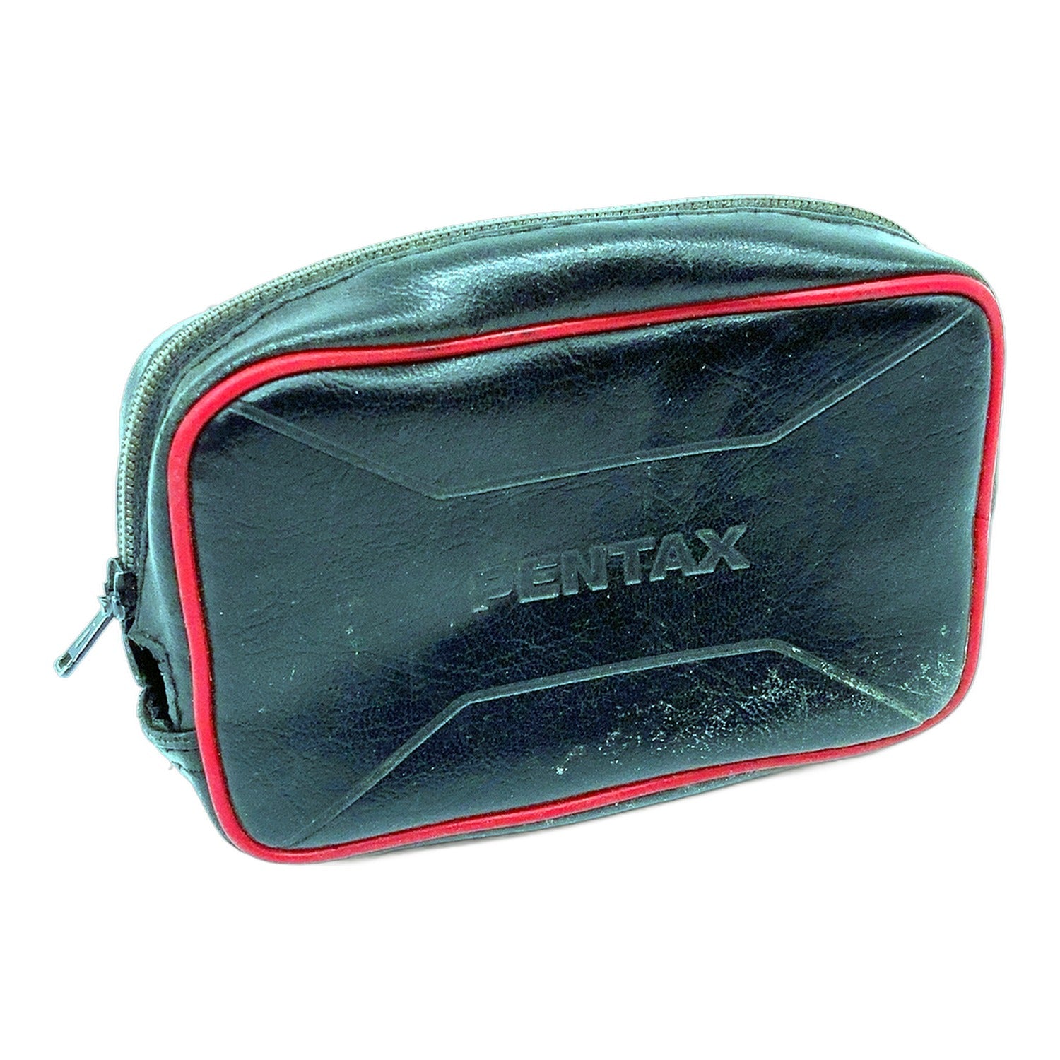 Pentax Universaltasche Leder Tasche Schwarz/Rot Camera Bag Kameratasche