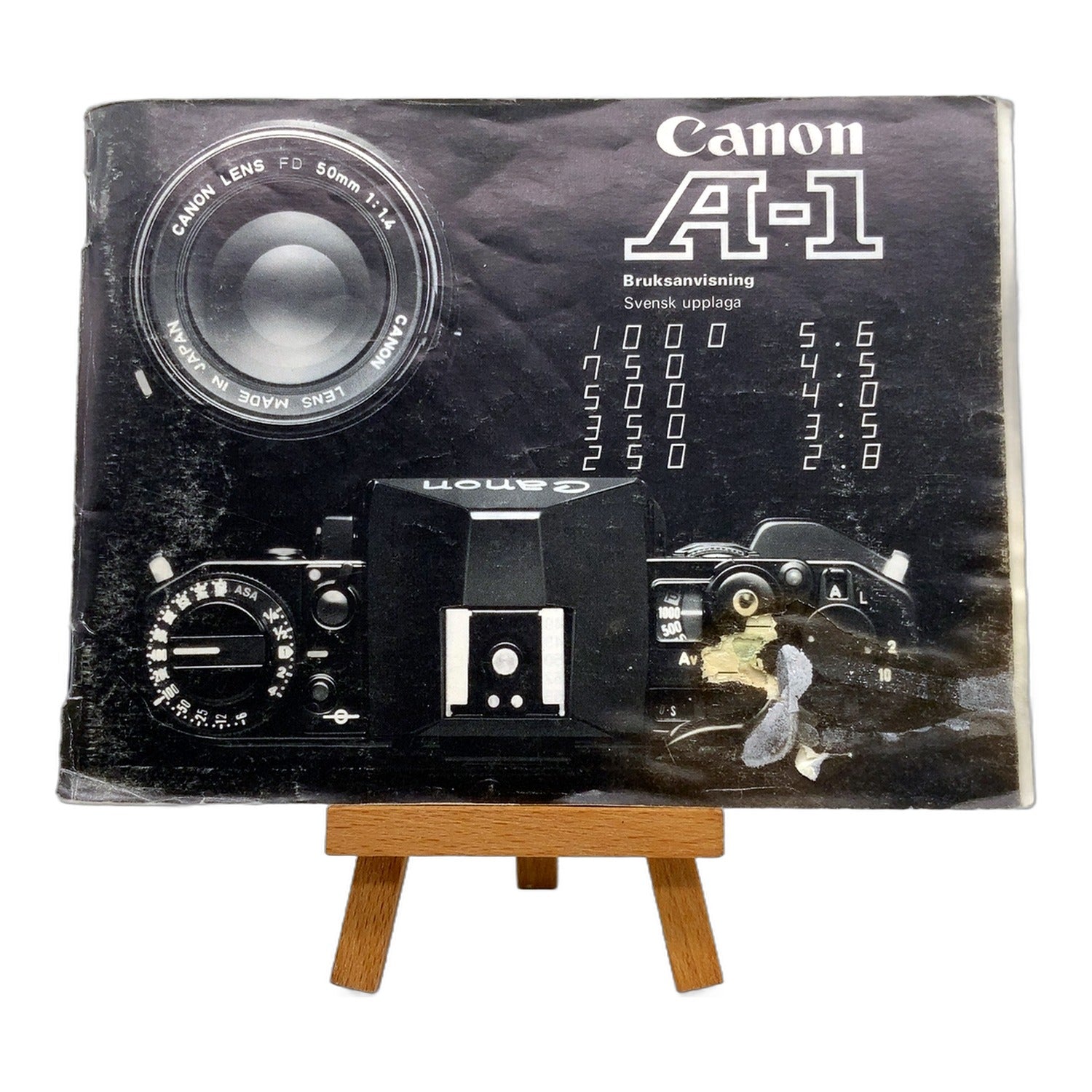 Canon A-1 stark gebrauchte Bedienungsanleitung User Manual Handbuch Schwedisch