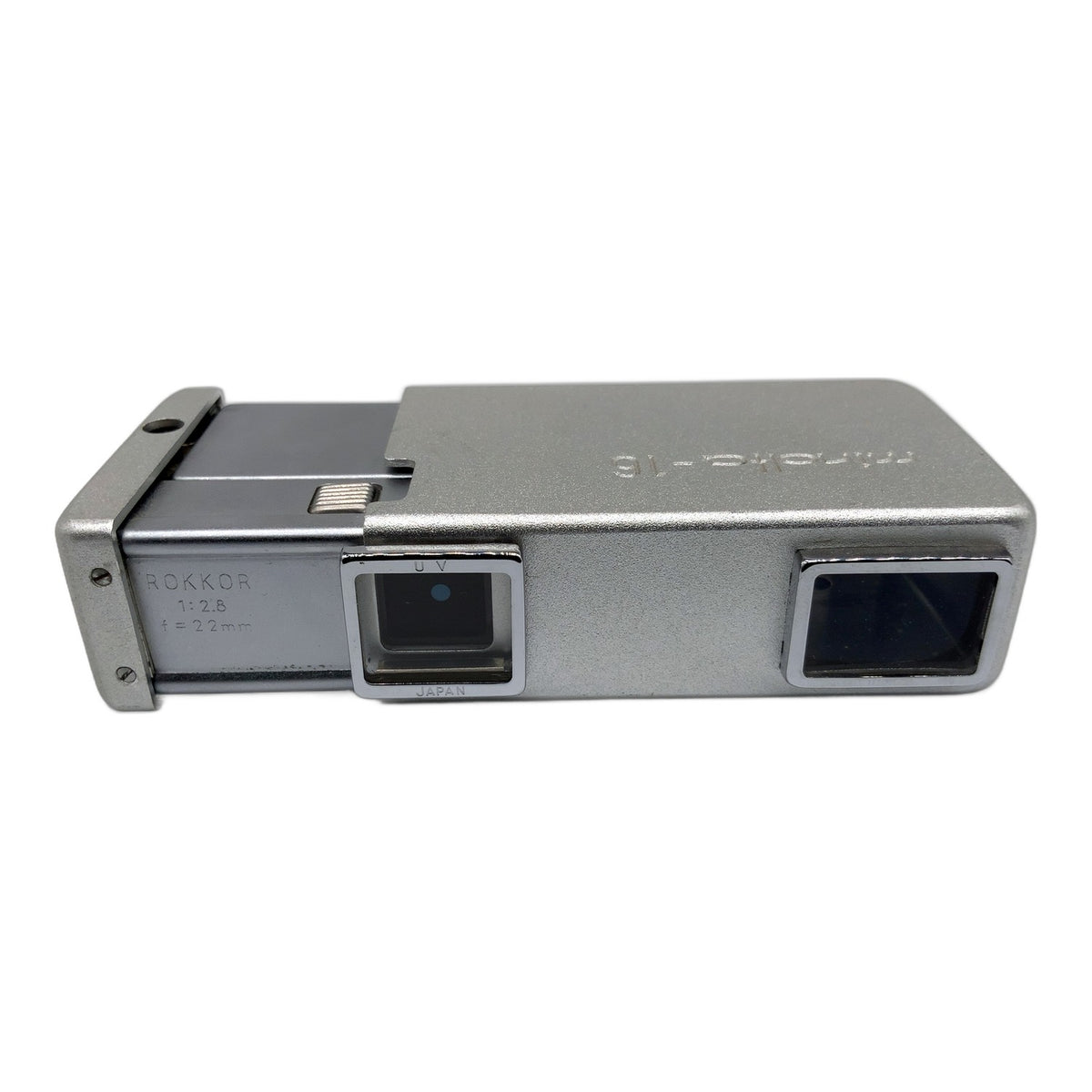 Appareil photo miniature Minolta 16 avec objectif subminiature Rokkor 22 mm 1:2,8