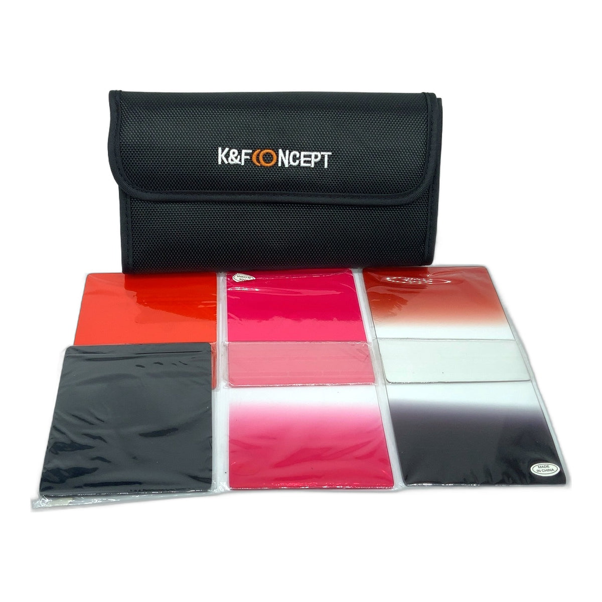 K&F Concept 6er Set Farb-und-Verlaufsfilter Pink/Orange/ND8 + Case 85x95mm