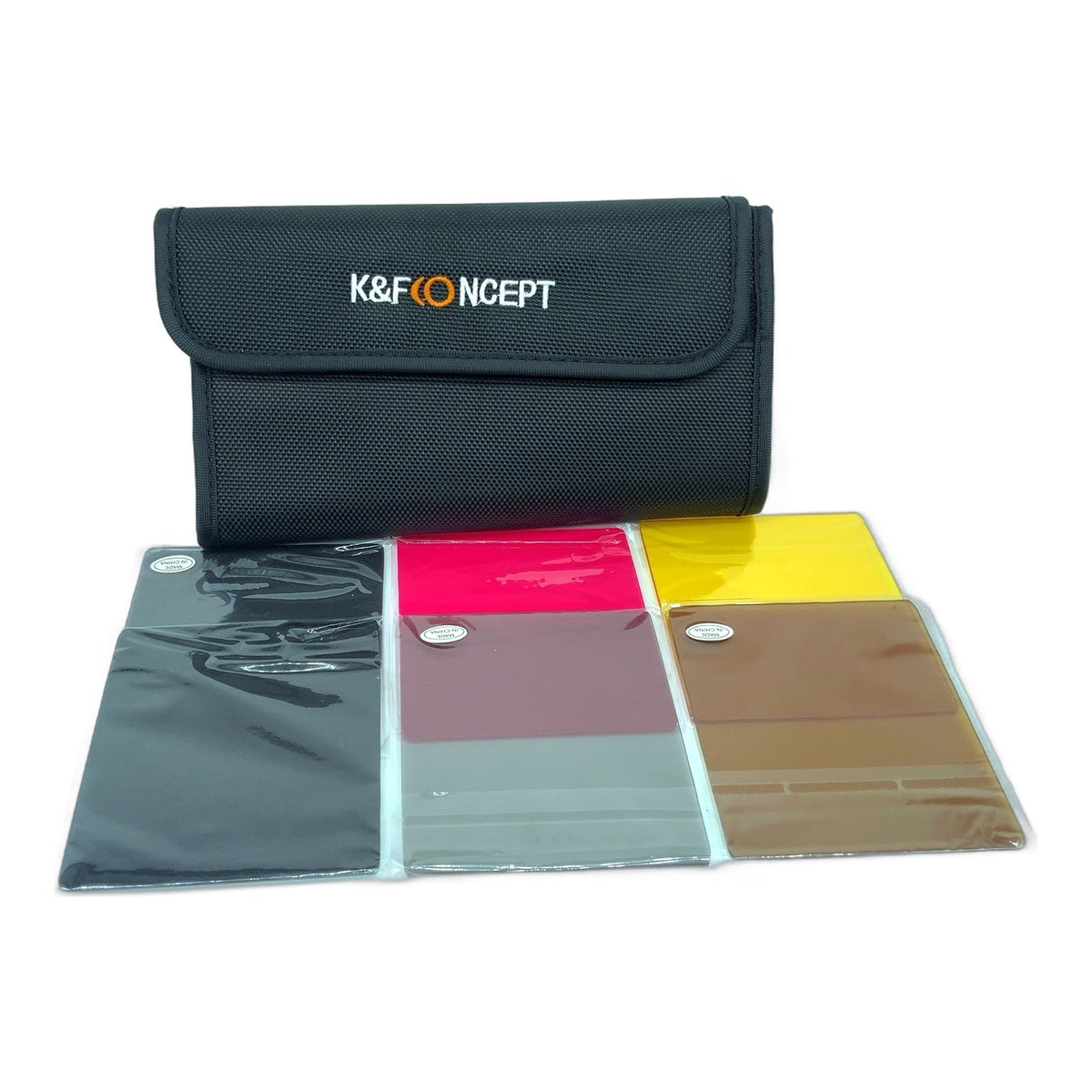 K&F Concept 6er Set Farbfilter Brown/Pink/Yellow + ND2/4/8 in Case 85x95mm