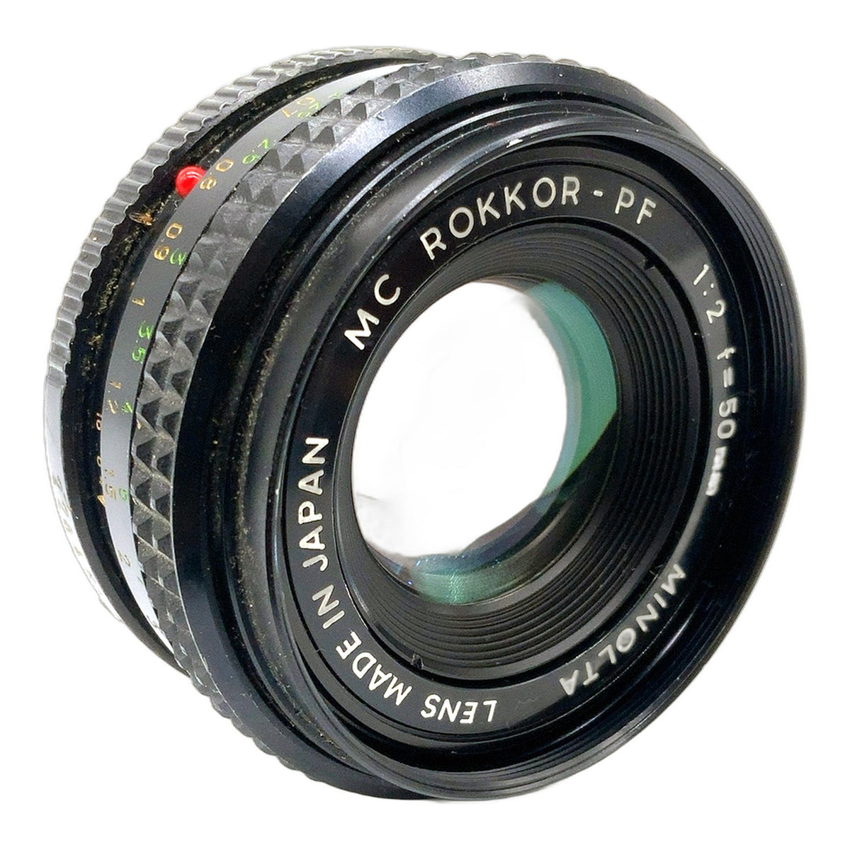 Minolta MC Rokkor-PF 50mm 1:2 Objektiv Festbrennweite (Minolta MD) Text lesen!