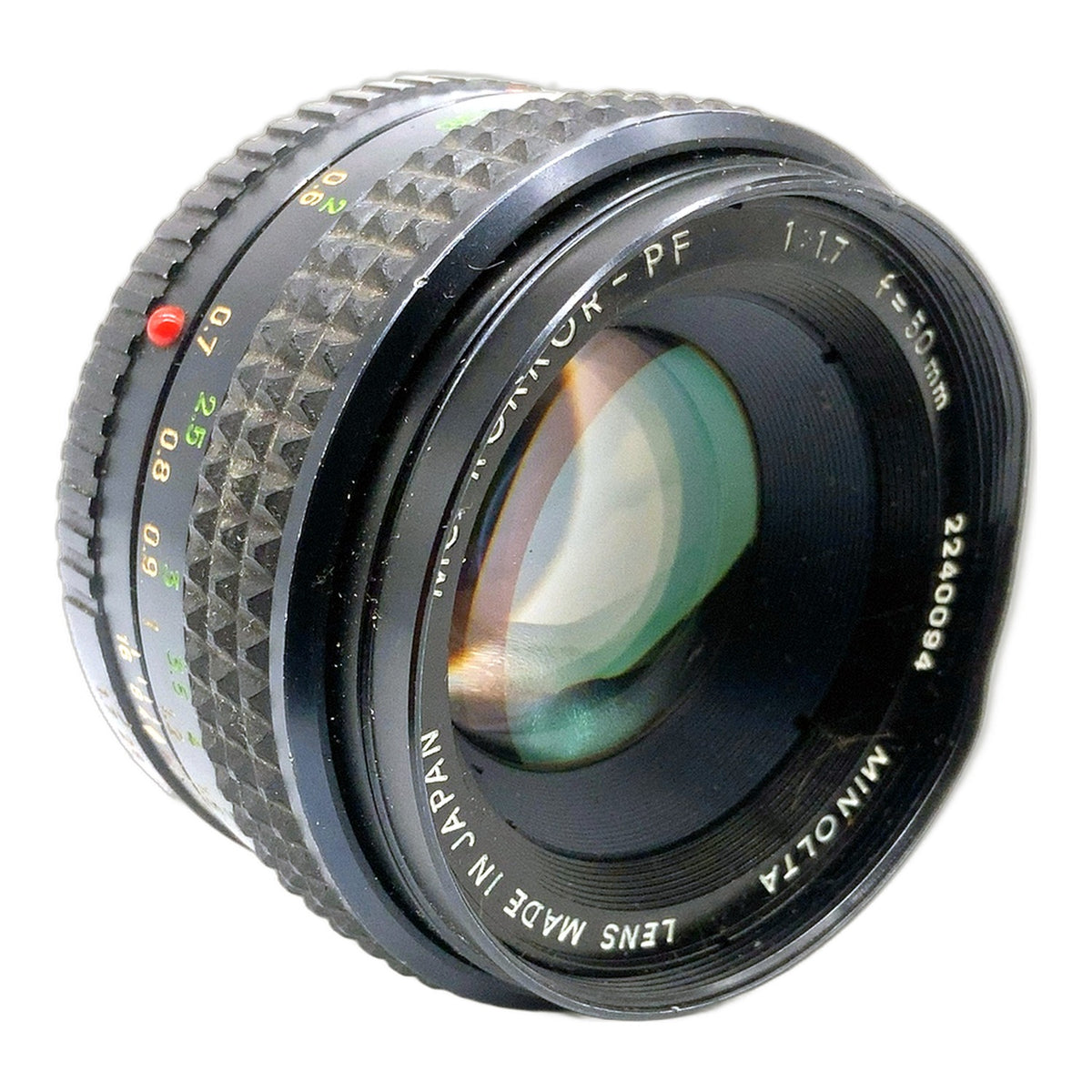 Minolta MC Rokkor-PF 50mm 1:1.7 Objektiv Festbrennweite (Minolta MD) Nebel!