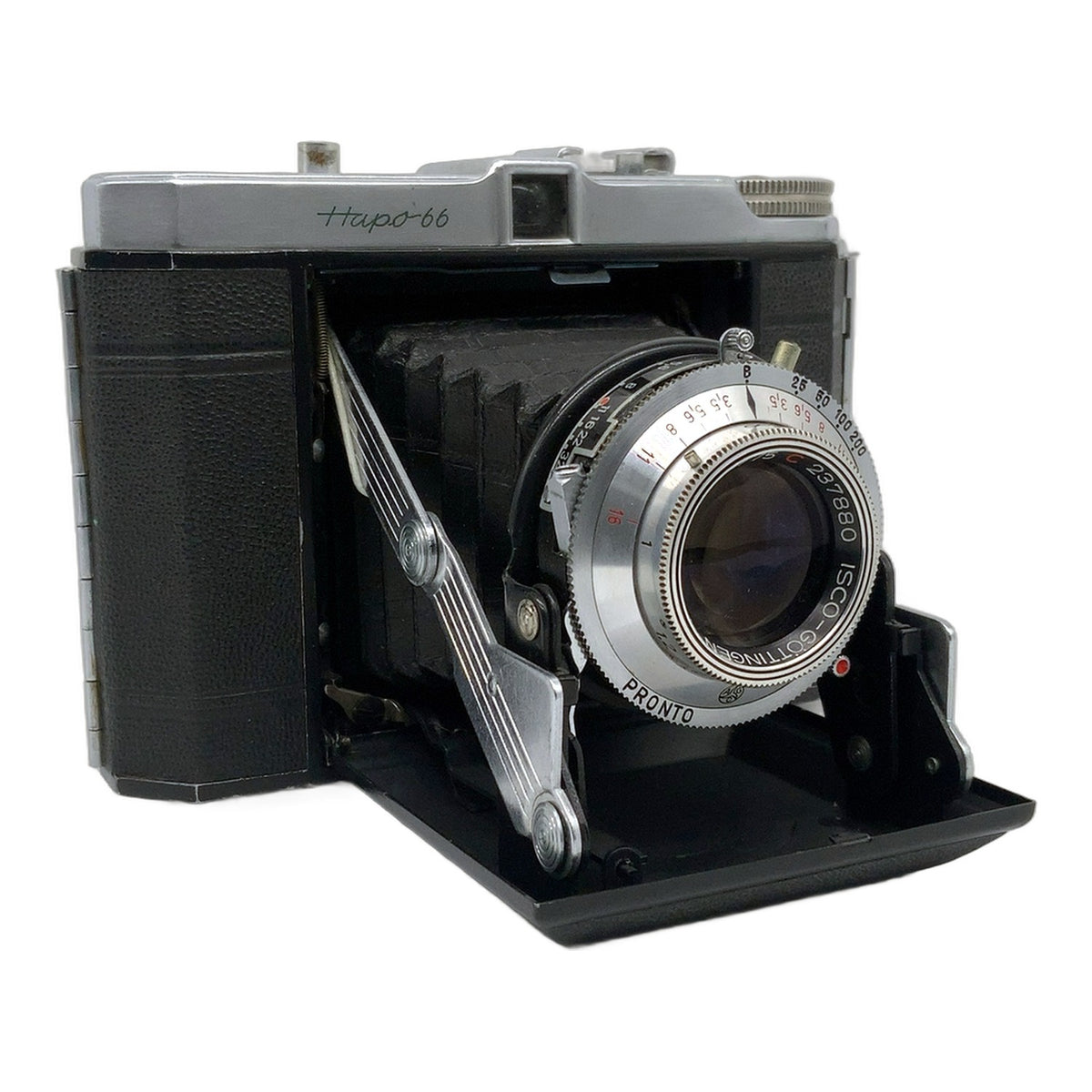Balda Hapo 66 Klappkamera mit Haponar 75mm 1:3.5 red C Pronto Balgenkamera