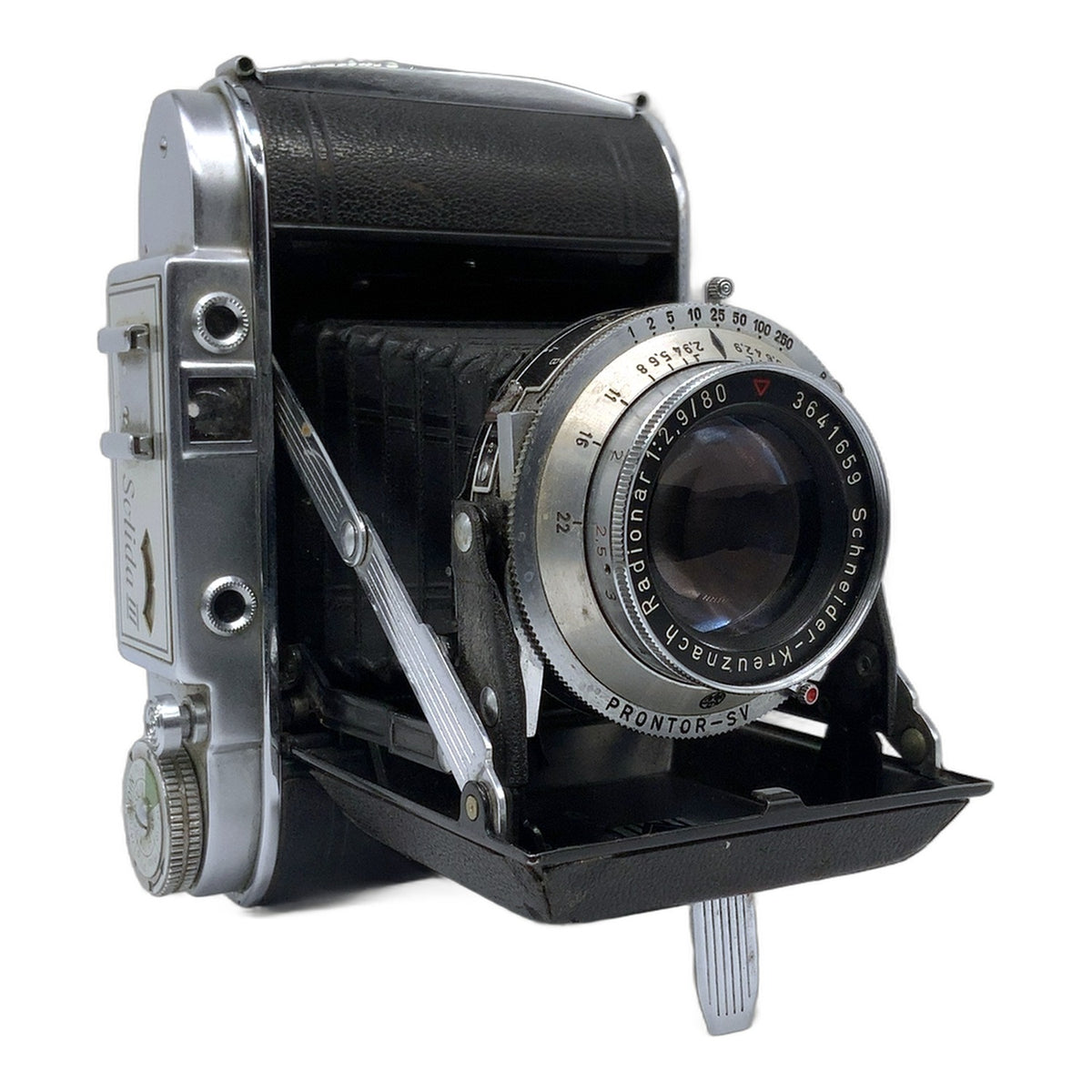 Franka Solida III E Klappkamera mit Schneider Kreuznach Radionar 80mm 1:2.9