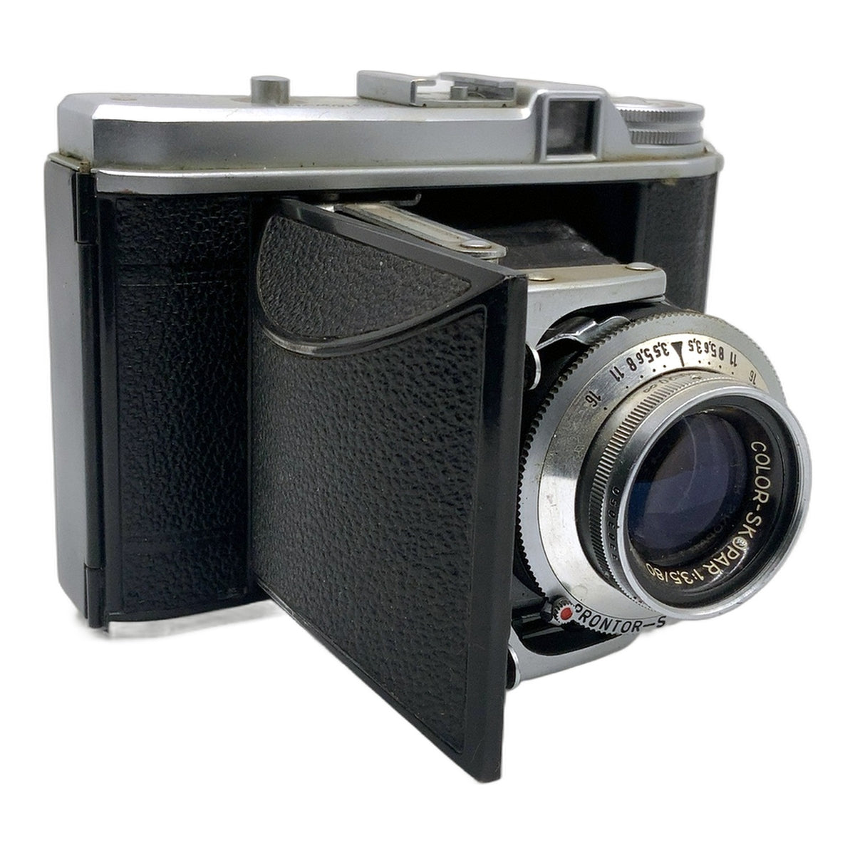 Voigtländer Perkeo II Klappkamera mit Color-Skopar 80mm 1:3.5 Prontor-S