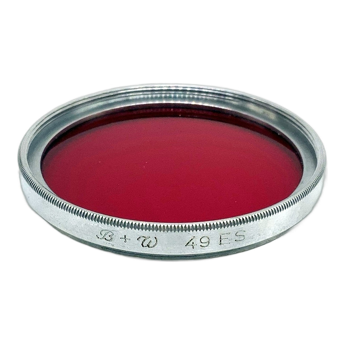 B+W Farbfilter dunkel rot/dark red 49ES in Chrom Filter 49mm Kreisförmig