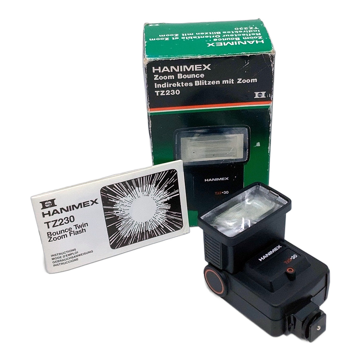 Hanimex TZ230 Blitzgerät Mittelkontakt universal Kamera Blitz Flash in OVP