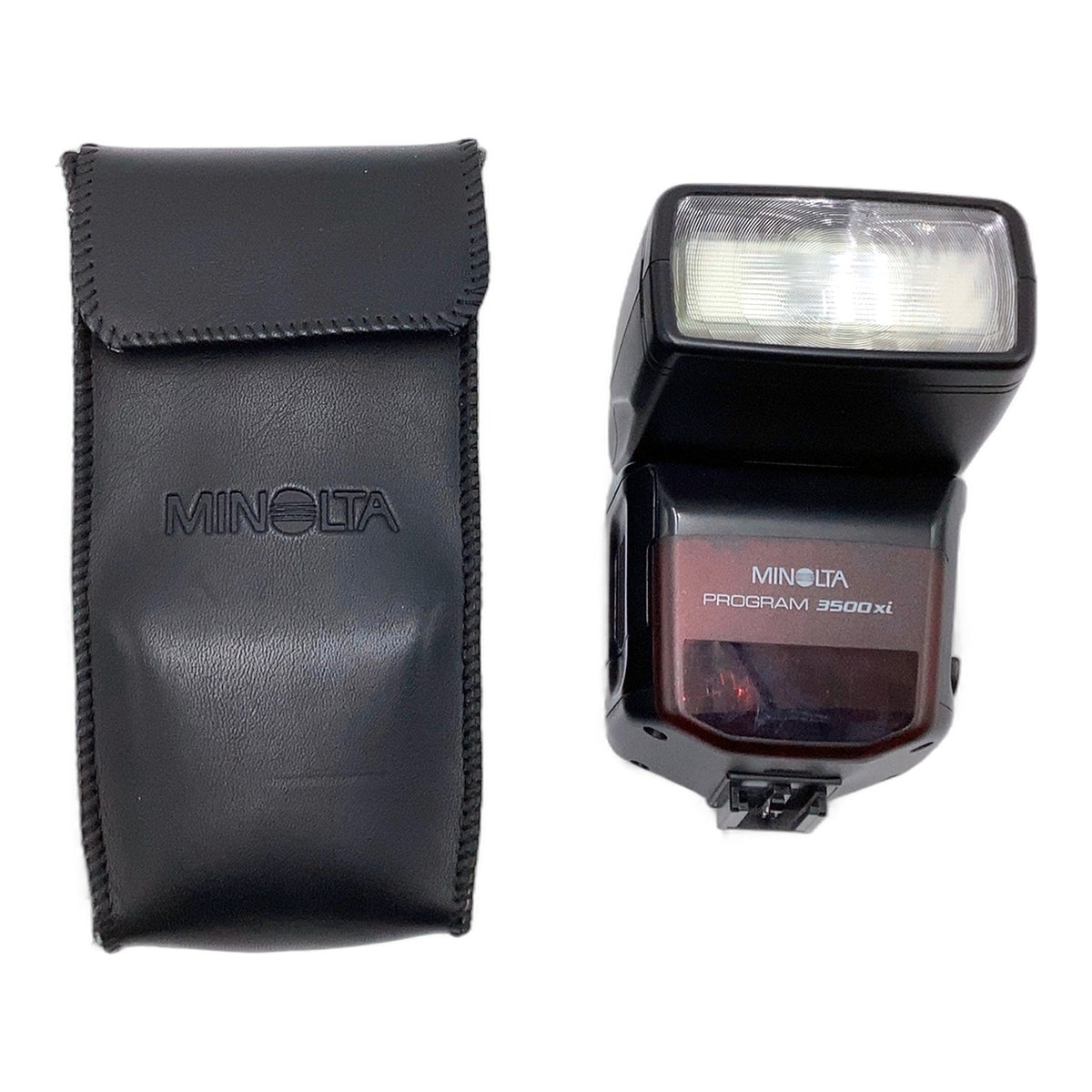 Minolta Program 3500xi Kamera Blitzgerät Aufsteckblitz Flash Licht mit Tasche