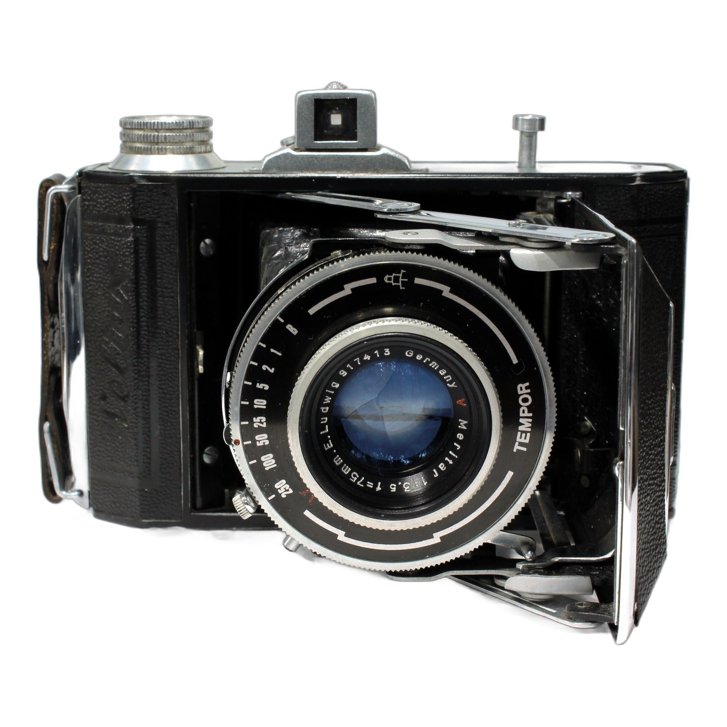 Welta Weltax Klappkamera mit E. Ludwig Meritar 75mm 1:3.5 Balgenkamera