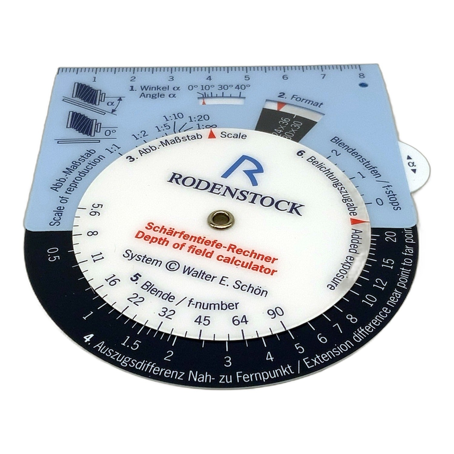 Rodenstock Schärfentiefe-Rechner Scheimpflug Rechner Depth of field calculator