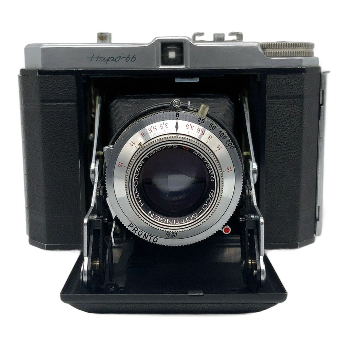 Balda Hapo 66 Klappkamera mit Haponar 75mm 1:3.5 red C Pronto Balgenkamera