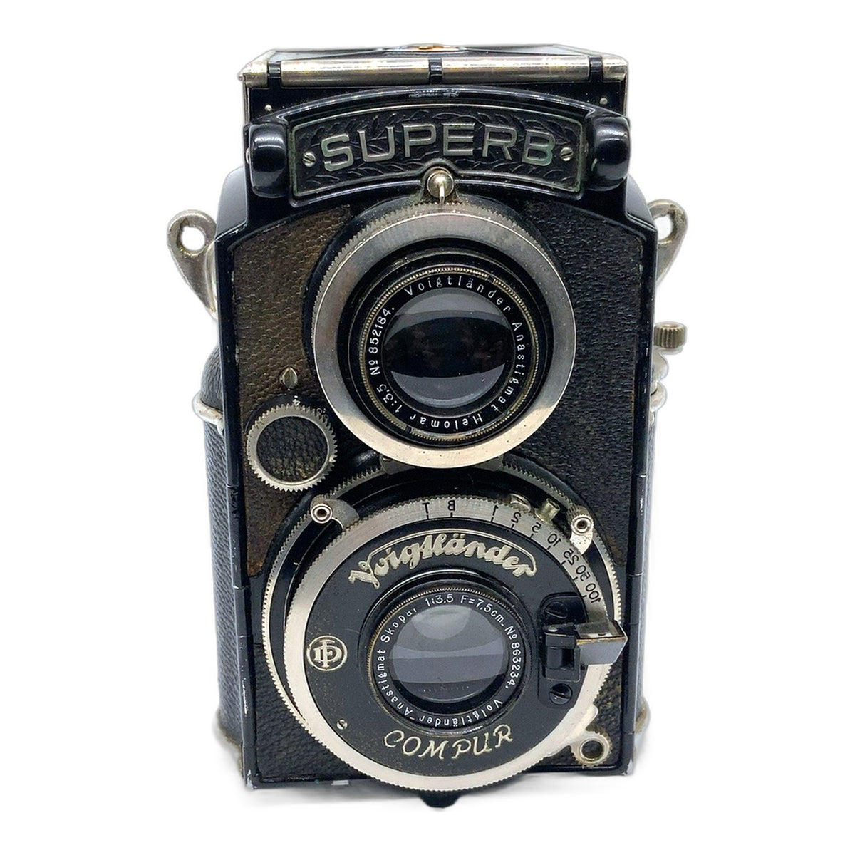 Voigtländer Superb TLR mit Anastigmat Skopar 7,5cm 1:3.5 Kratzer am Objektiv