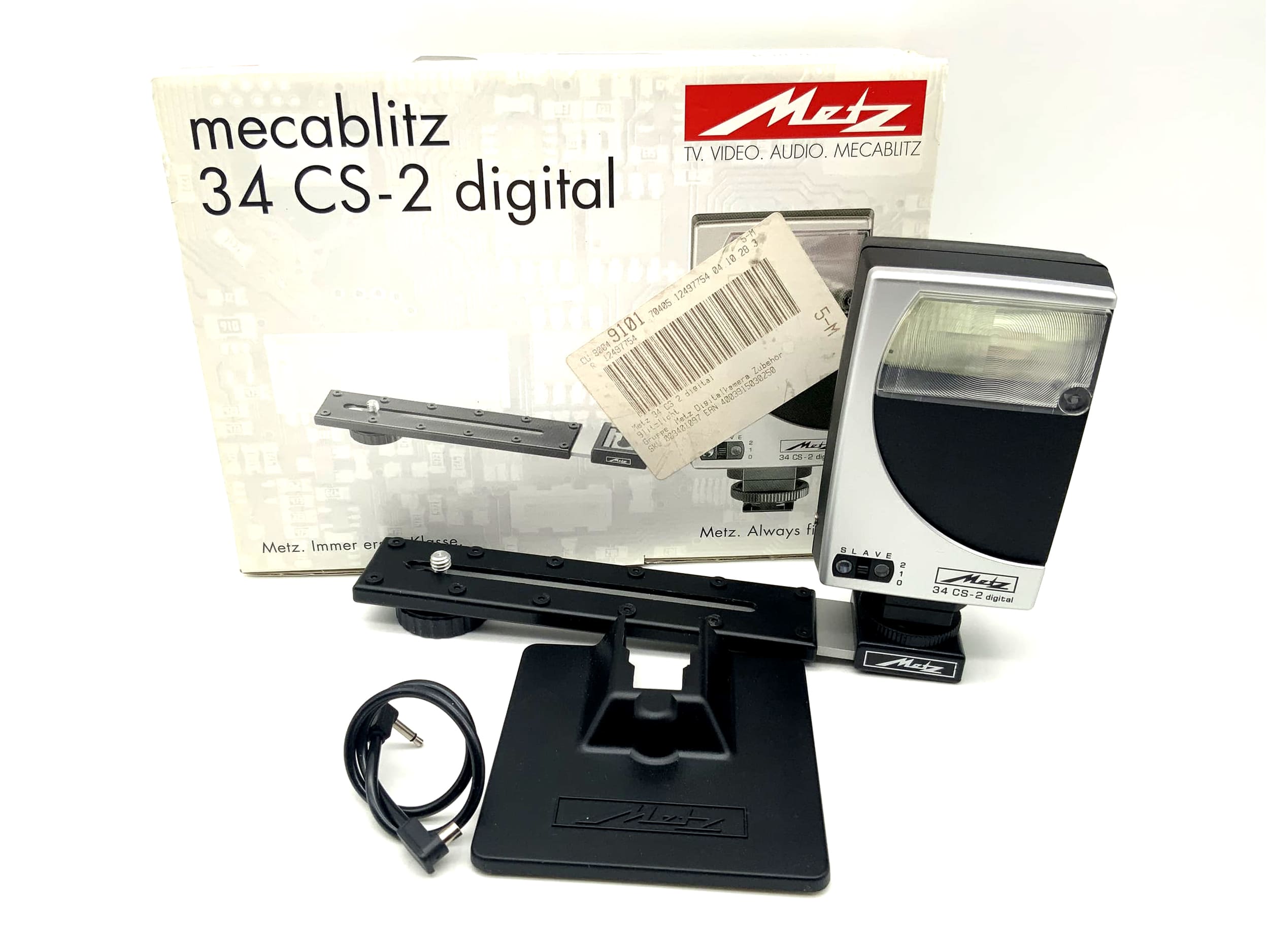 Flash Metz Mecablitz 34 CS-2 avec emballage d'origine, flash pour appareil photo, flash à clip