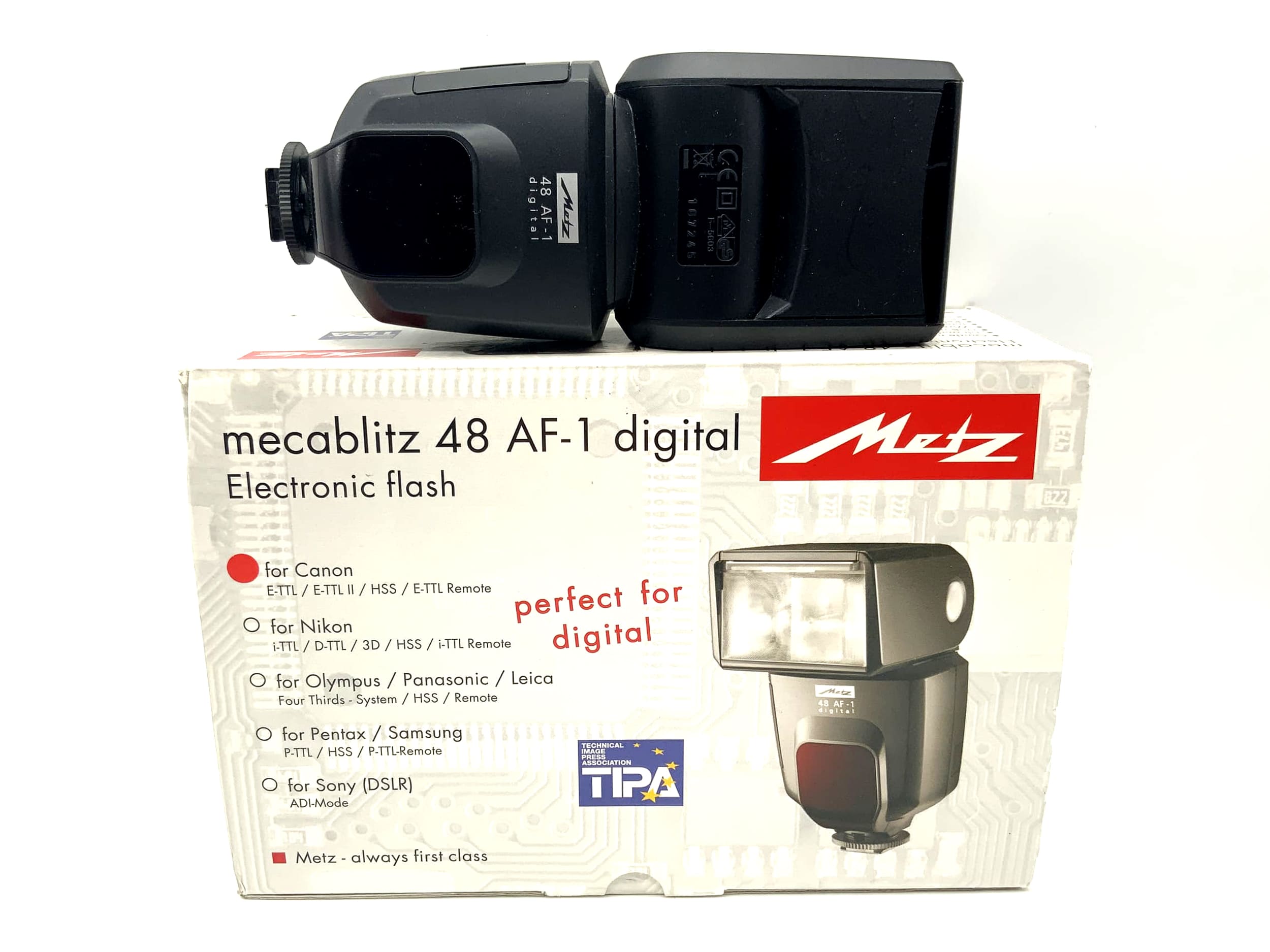 Flash électronique Metz Mecablitz 48 AF-1 avec emballage d'origine pour flash Canon