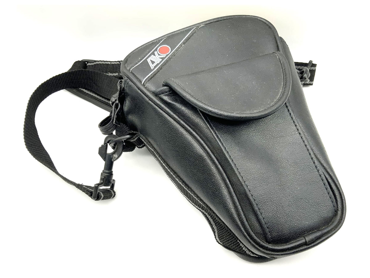 Sac photo en cuir AKO, noir, sac photo universel, sac bandoulière, en forme de V