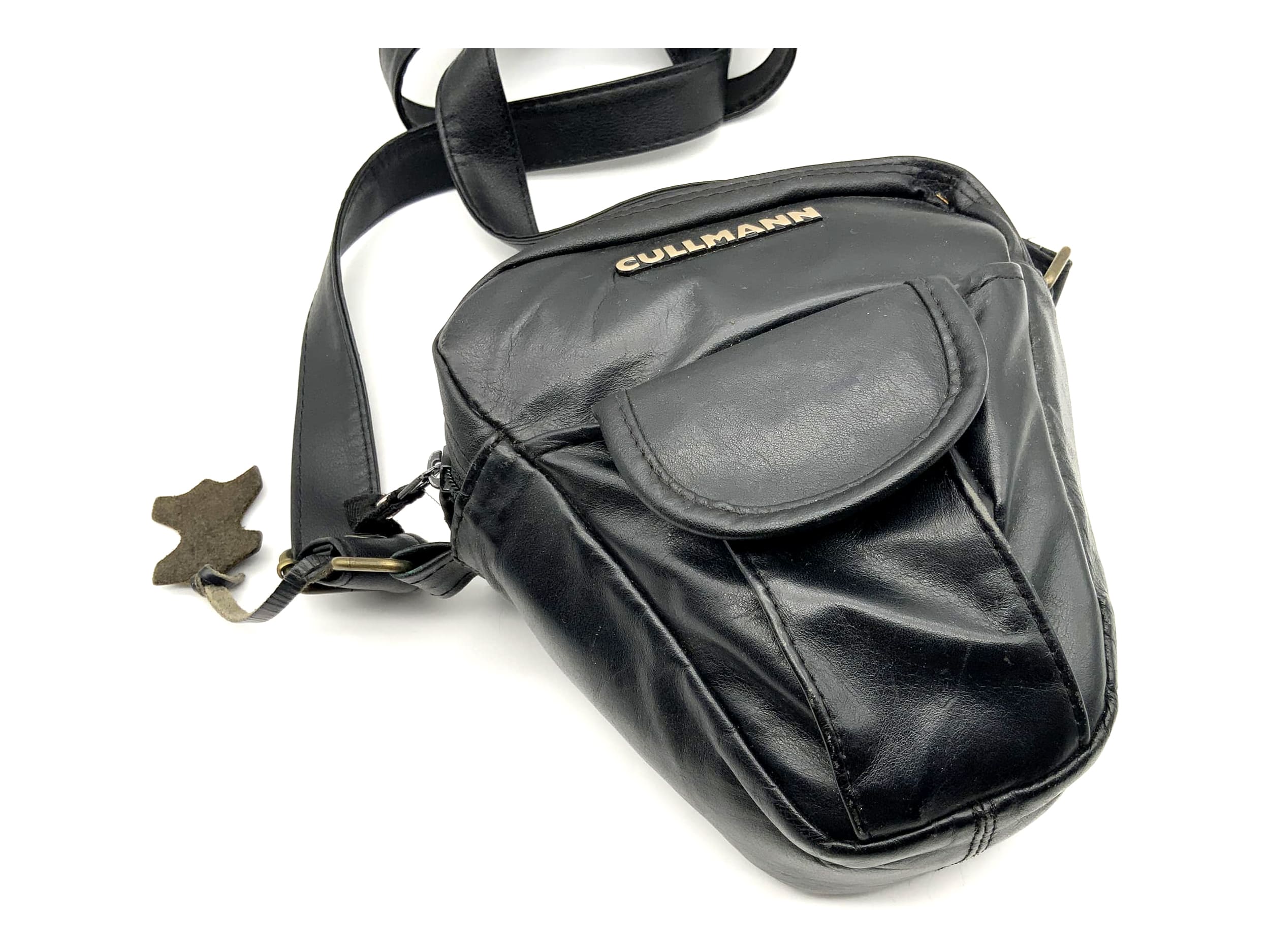 Cullmann leather camera bag, black, universal shoulder bag, V-shaped