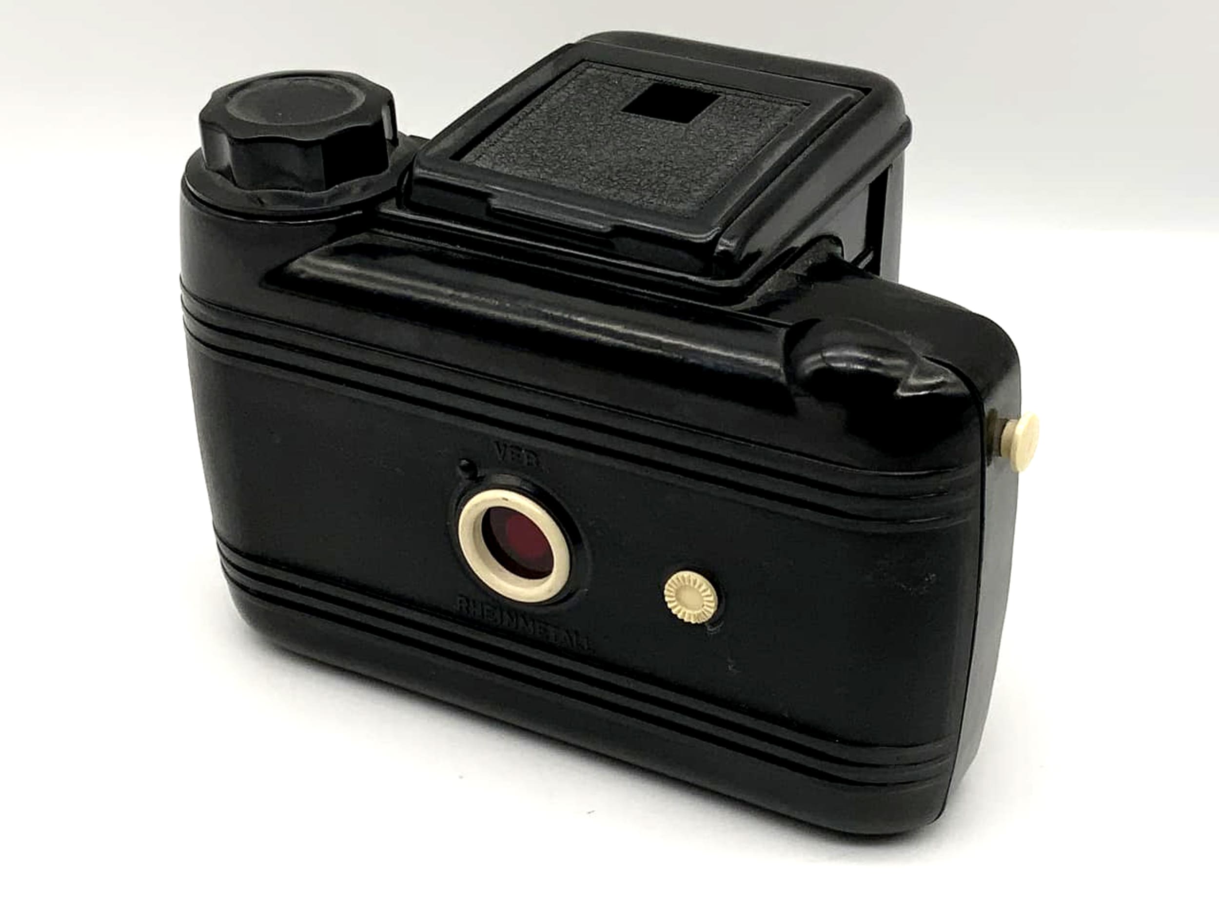 Appareil photo analogique VEB Perfekta Bakelit avec achromat 1:7,7 80 mm, format box.