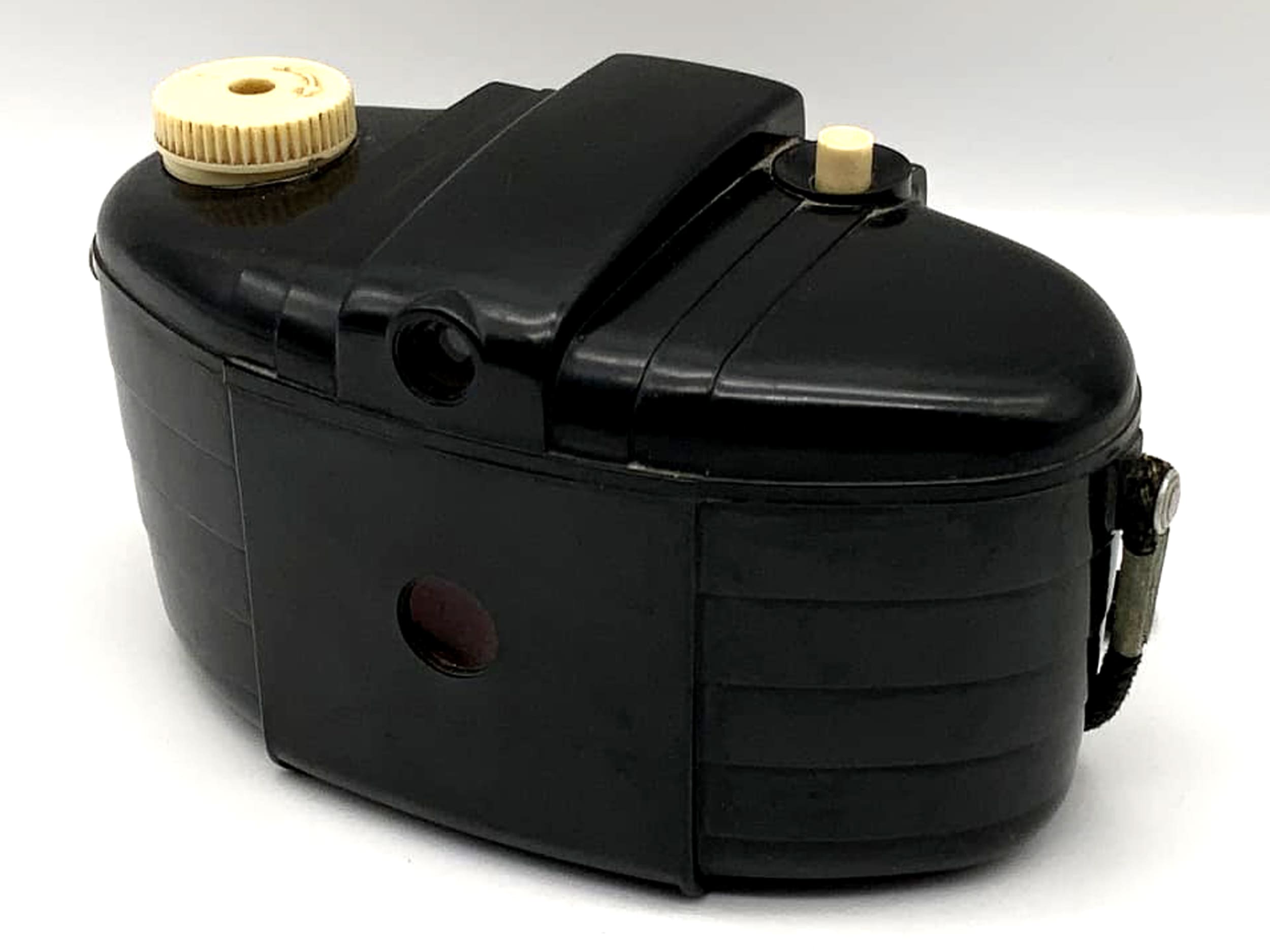 Appareil photo argentique Kodak Brownie 127, boîtier en bakélite, pellicule.