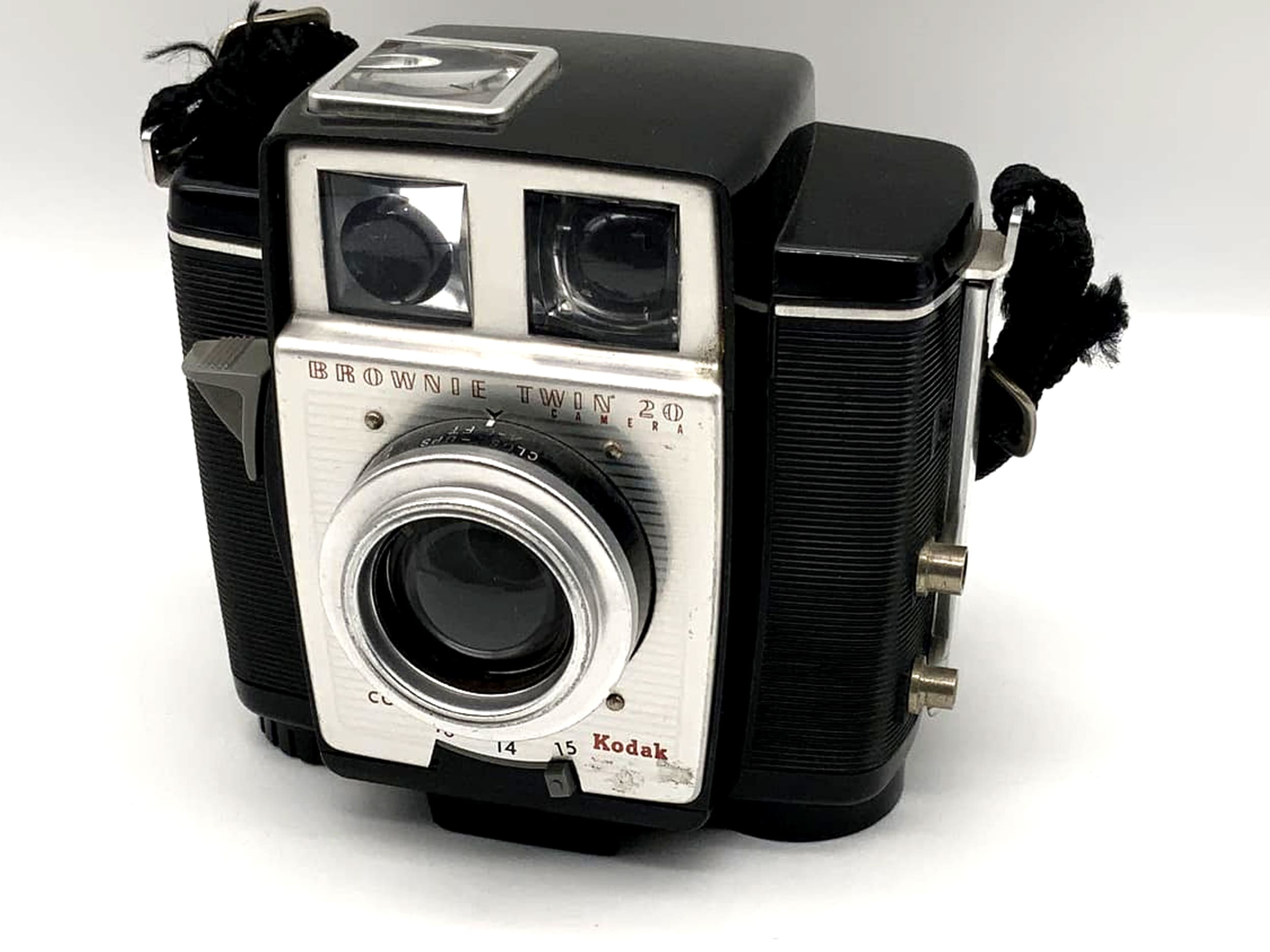 Appareil photo argentique Kodak Brownie Twin 20, boîtier en bakélite, rouleau de film