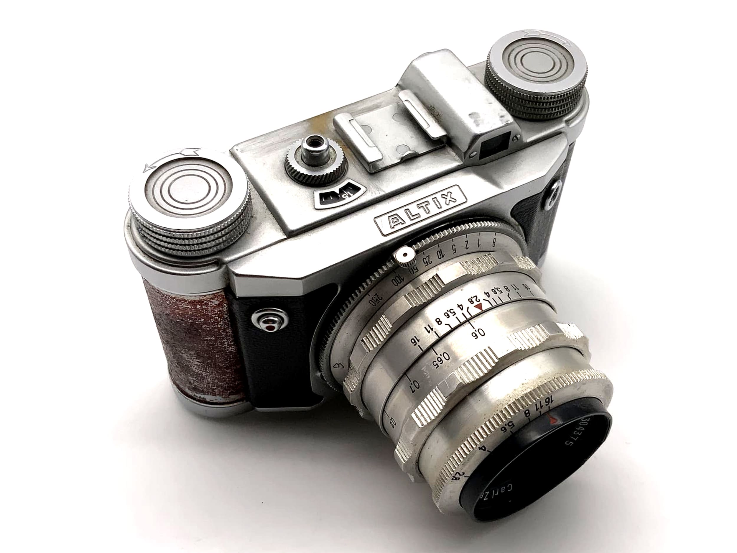 Appareil photo compact 35 mm Altix Tempor avec objectif Tessar 50 mm 1:2.8 rouge T