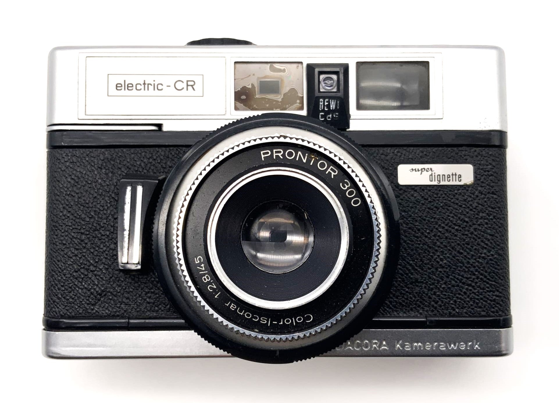 Appareil photo Dacora Super Dignette avec viseur et objectif électrique 35 mm Isconar 45 mm f/2.8 CR