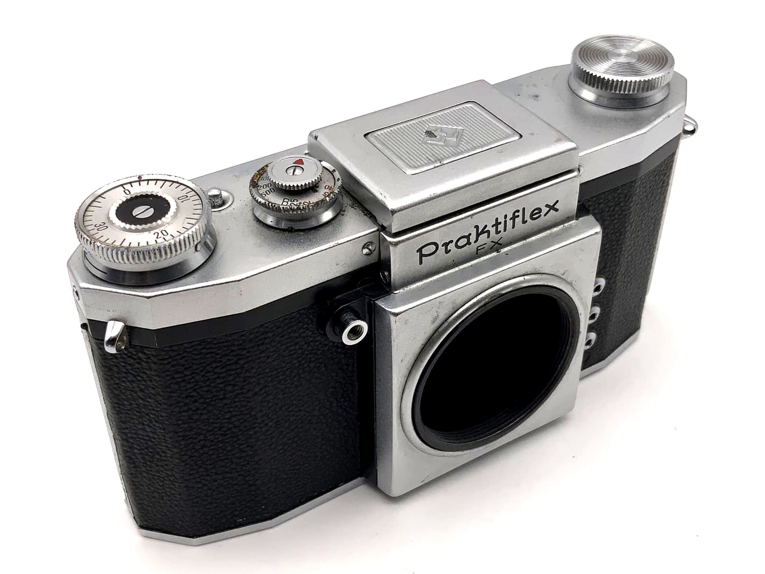 Prakticaflex FX SLR camera with waist-level finder Pentacon 35mm lens, body