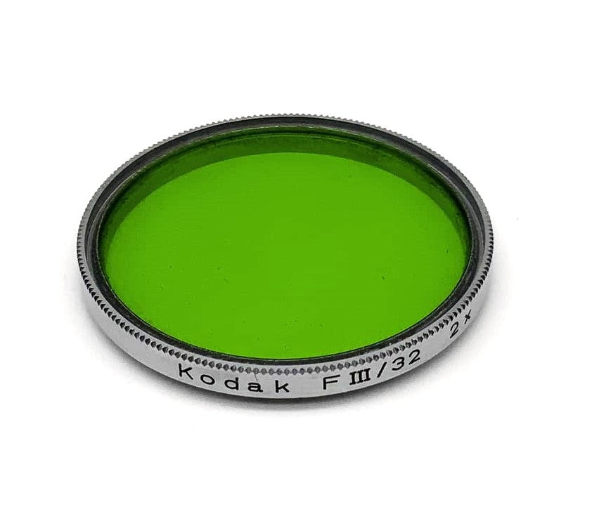 Filtre de couleur vert Kodak 32 mm F III / 32, filetage circulaire 2x