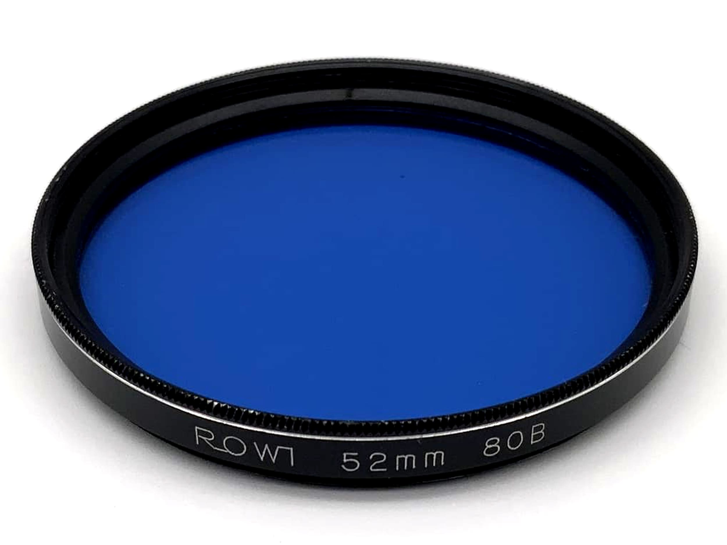 Filtre de couleur Rowi 52 mm, filtre bleu 80B, filetage