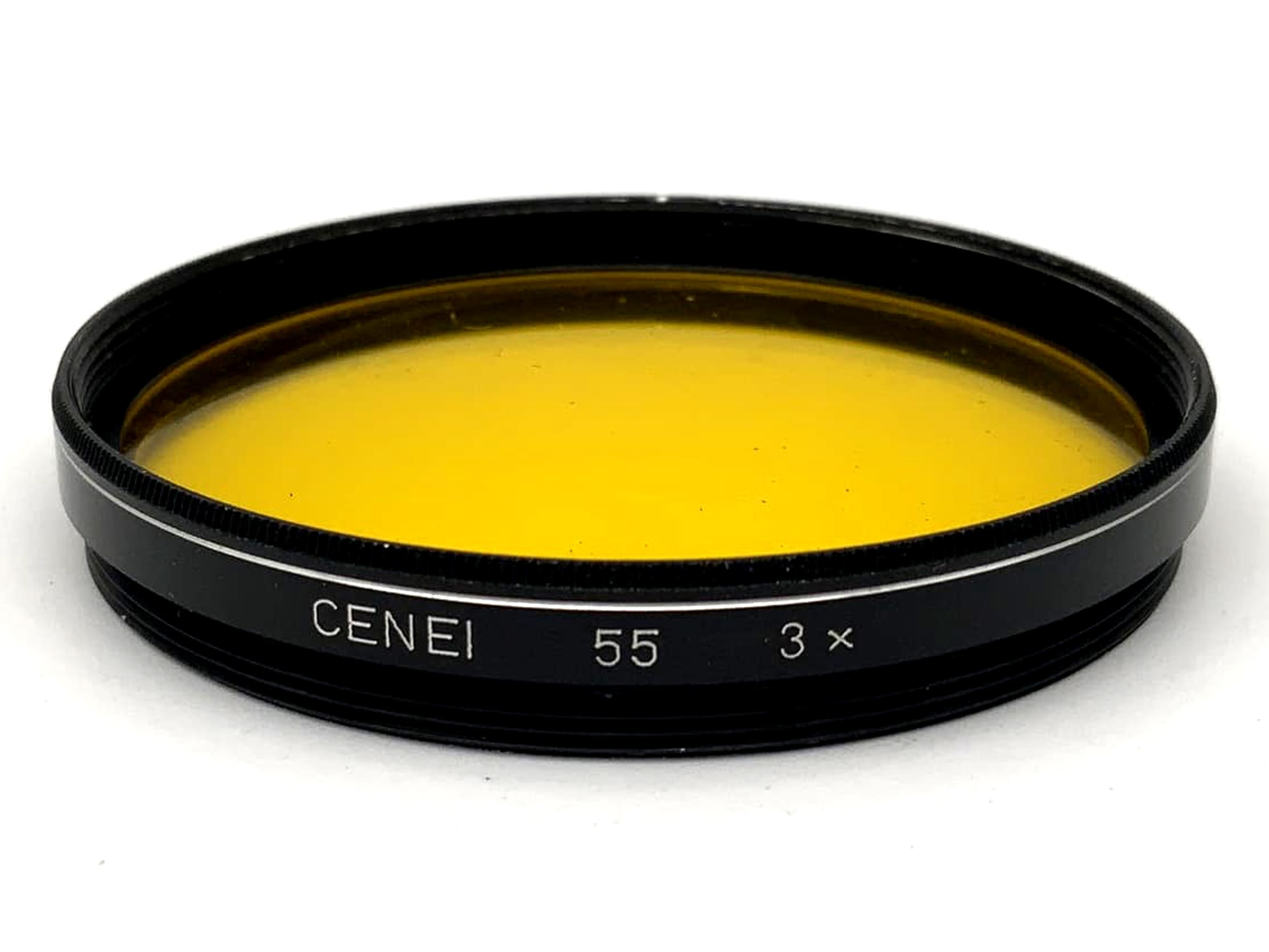 Filtre de couleur Cenei 3x Filtre jaune 55 mm Filetage circulaire M55