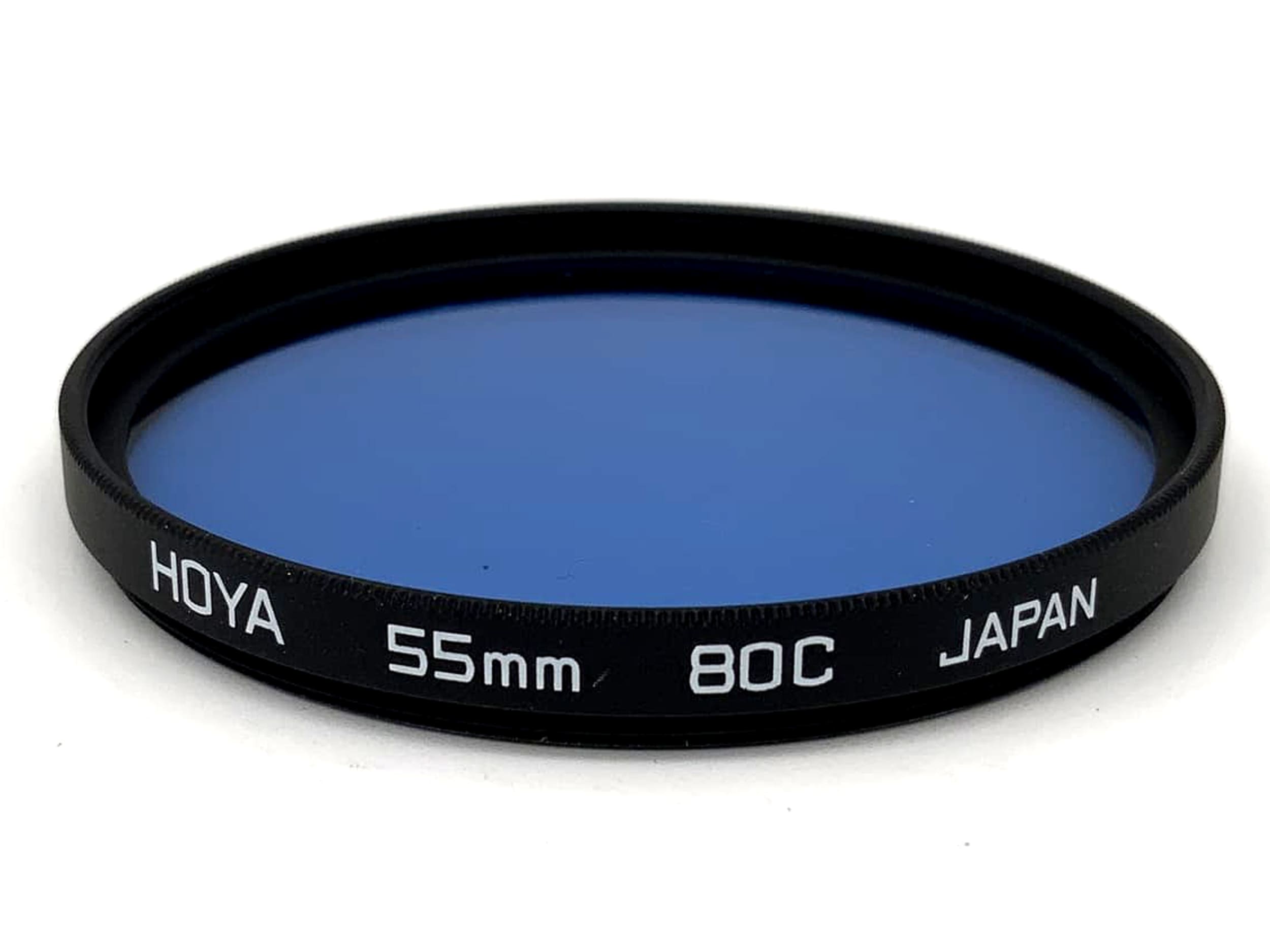Filtre de couleur Hoya 80C, filtre bleu, filtre circulaire 55 mm, filetage M55