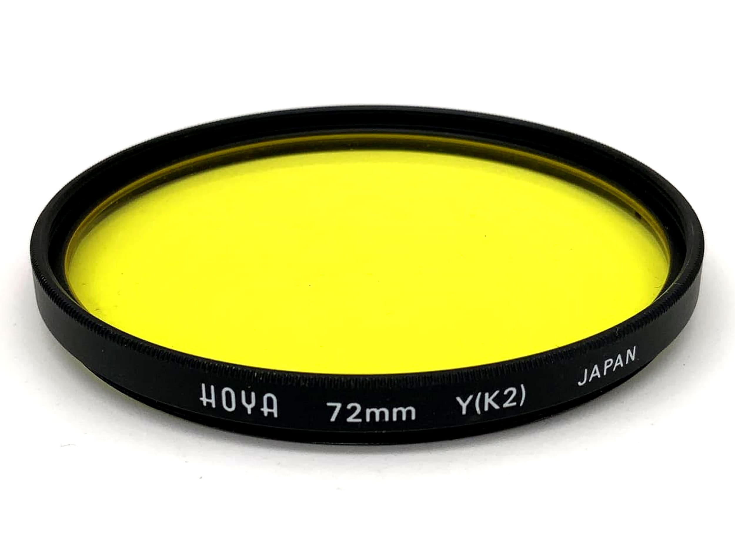 Filtre de couleur Hoya Y(K2) jaune, filtre circulaire 72 mm, filetage M72