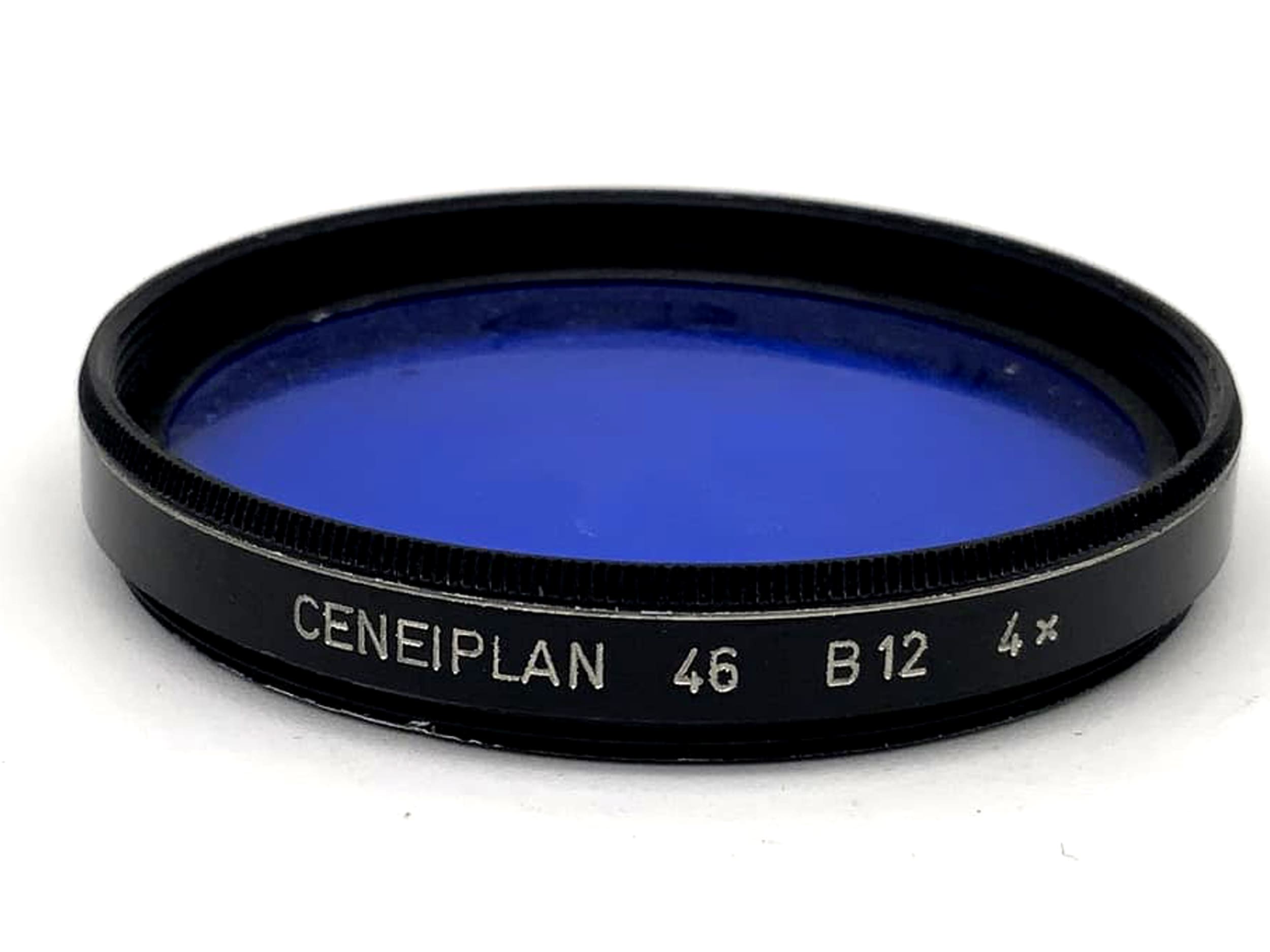 Filtre de couleur Ceneiplan B12, filtre bleu quadruple, circulaire de 46 mm, filetage M46