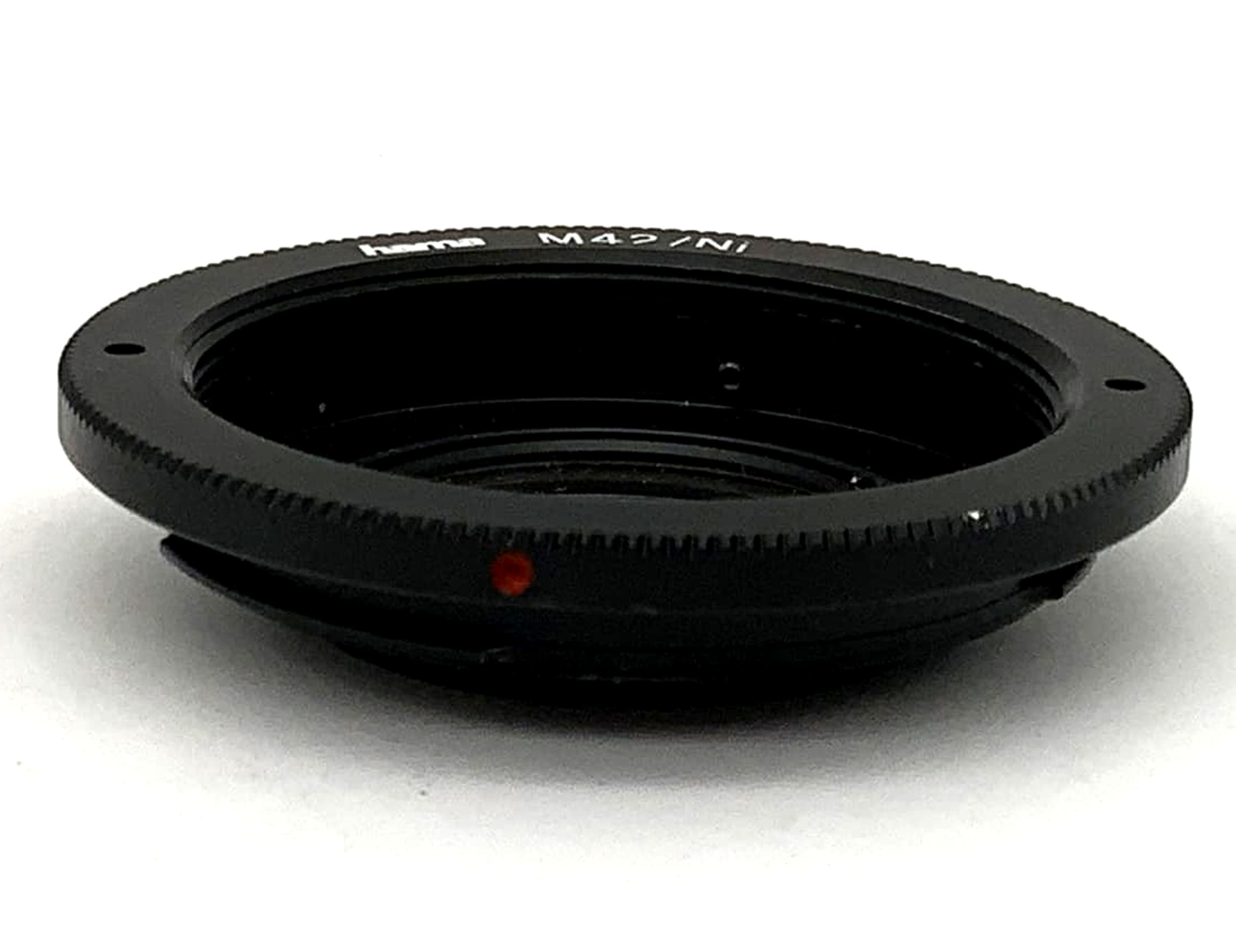 Adaptateur d'objectif Hama avec lentille macro, adaptateur convertisseur de monture d'objectif (M42 -> Nikon F)