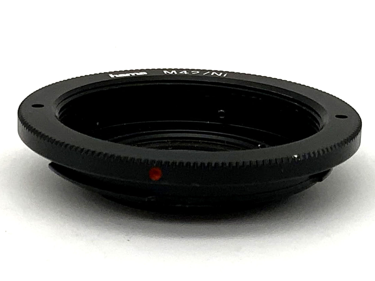 Hama lens adapter with close-up lens, lens mount converter adapter (M42 -> Nikon F)
