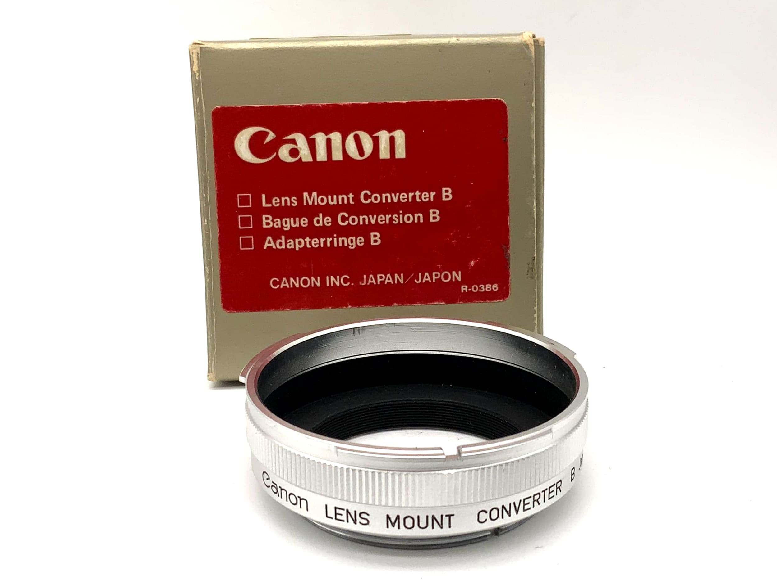Adaptateur d'objectif Canon B dans son emballage d'origine (Canon FD -> M39)