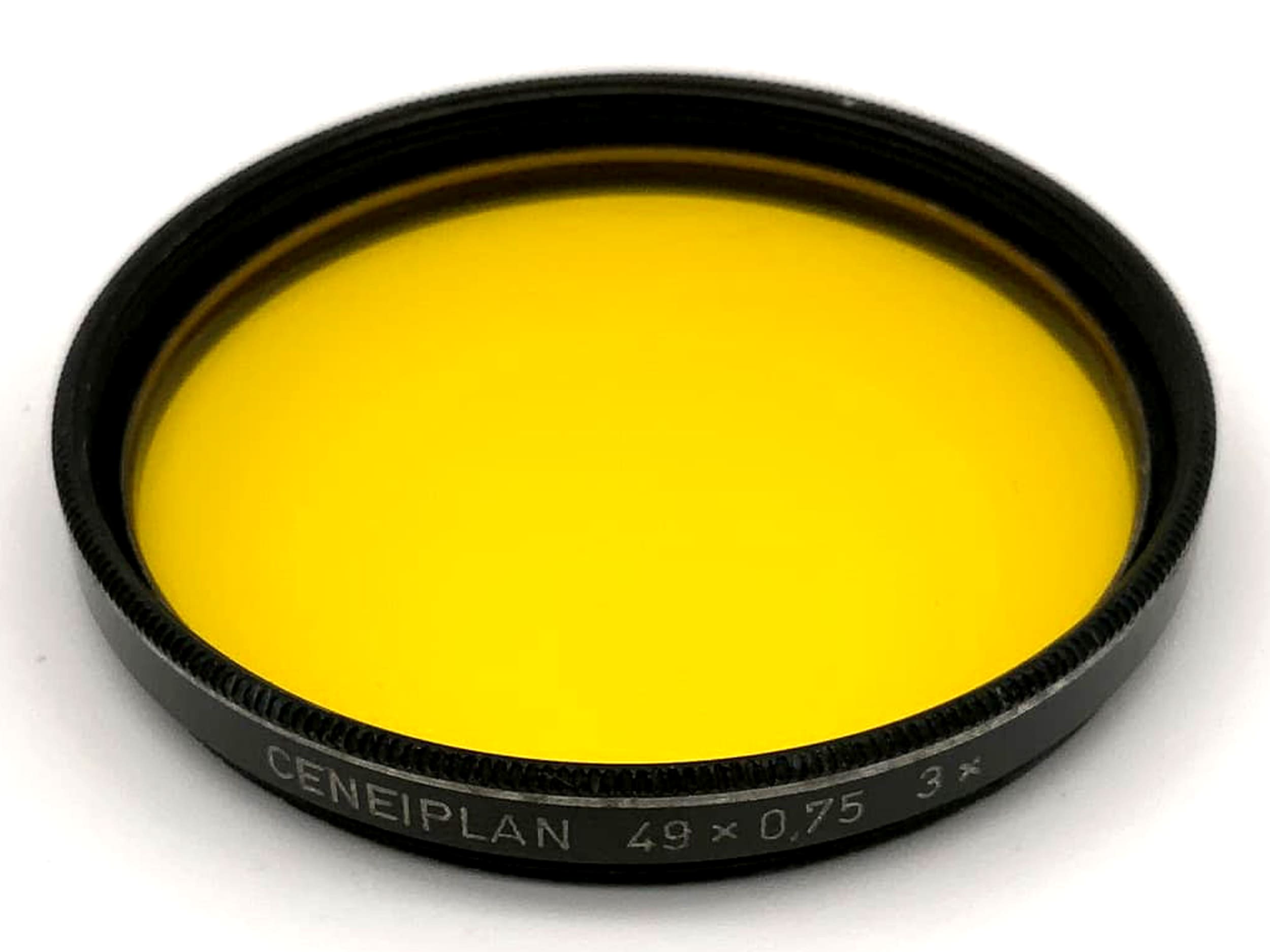 Filtre de couleur Ceneiplan 49 mm, filtre jaune 49 x 0,75, filetage circulaire 3x