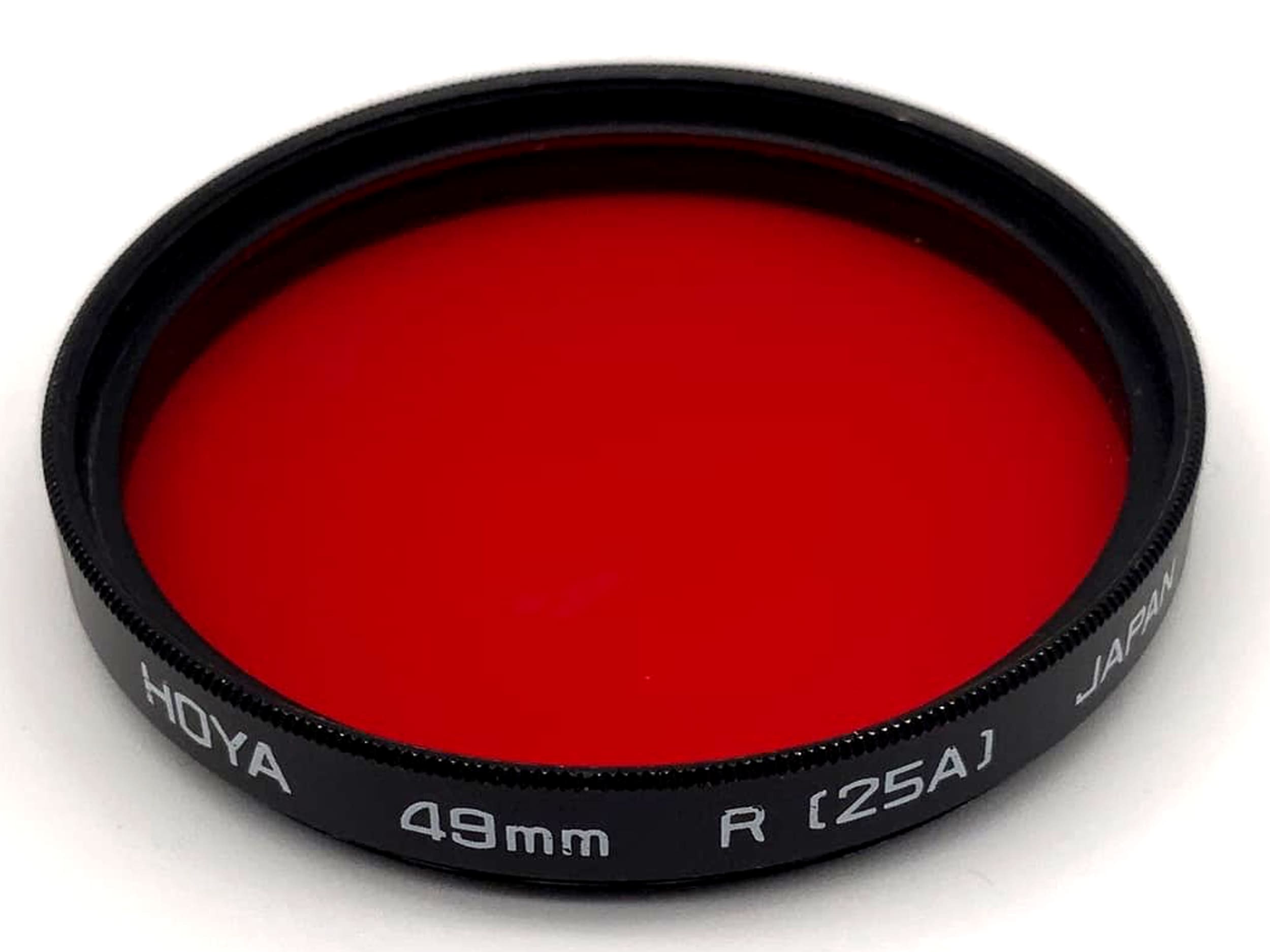 Filtre de couleur Hoya 49 mm, filtre rouge R (25A), filetage circulaire