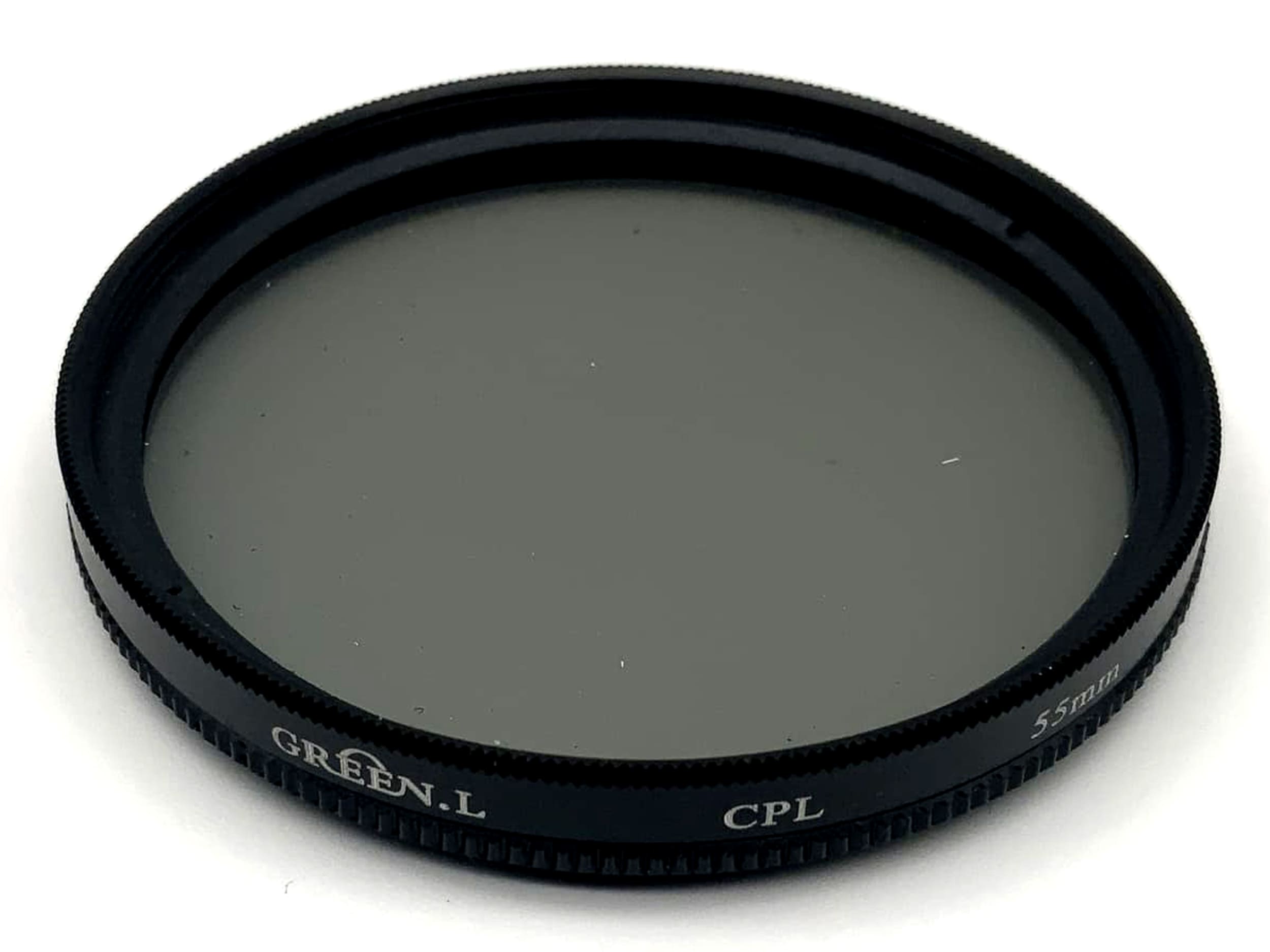 Filtre polarisant vert L. 55 mm, filtre CPL, circulaire, filetage pour filtre