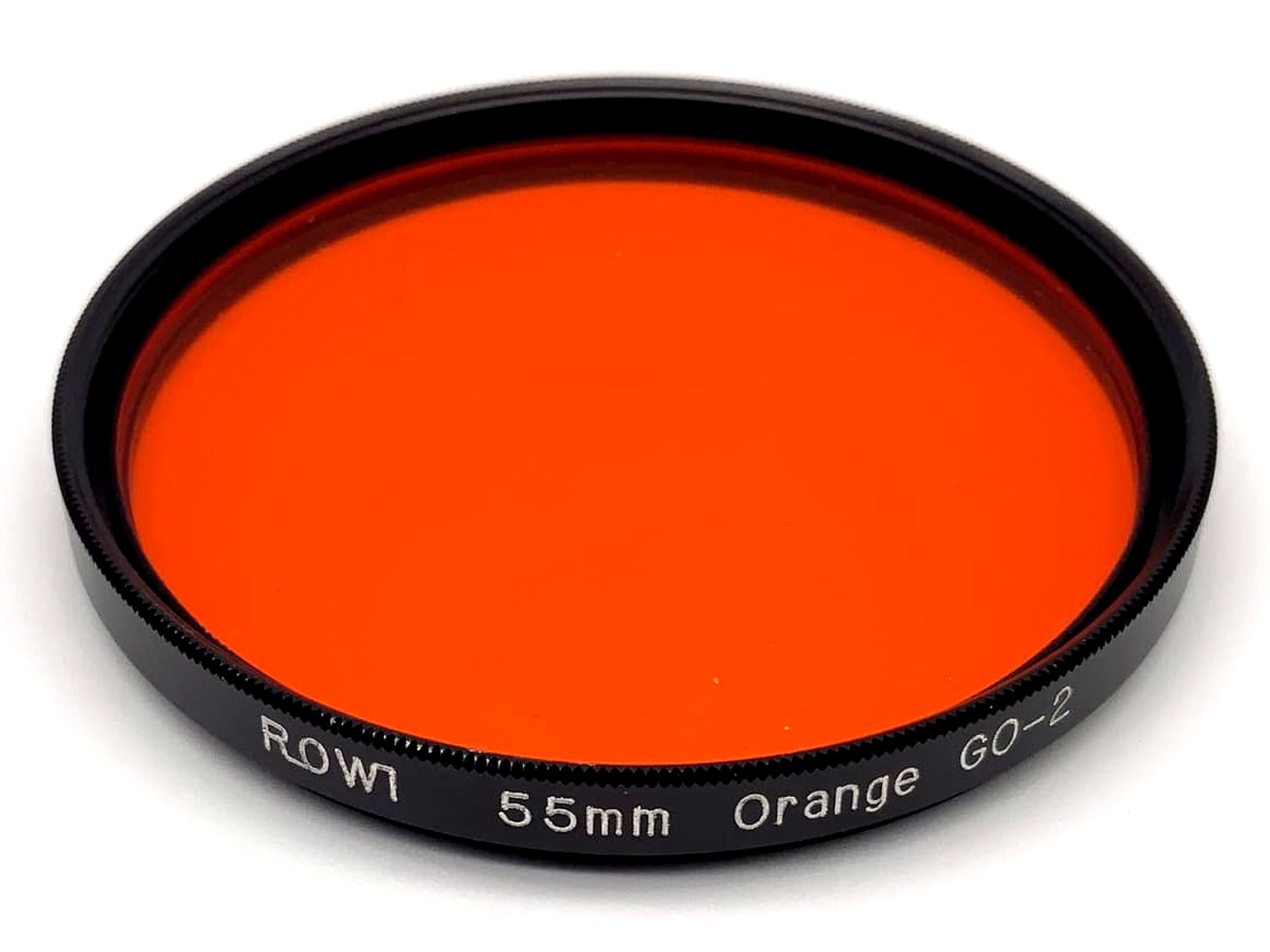 Filtre de couleur Rowi 55 mm, filtre orange GO-2, filetage circulaire