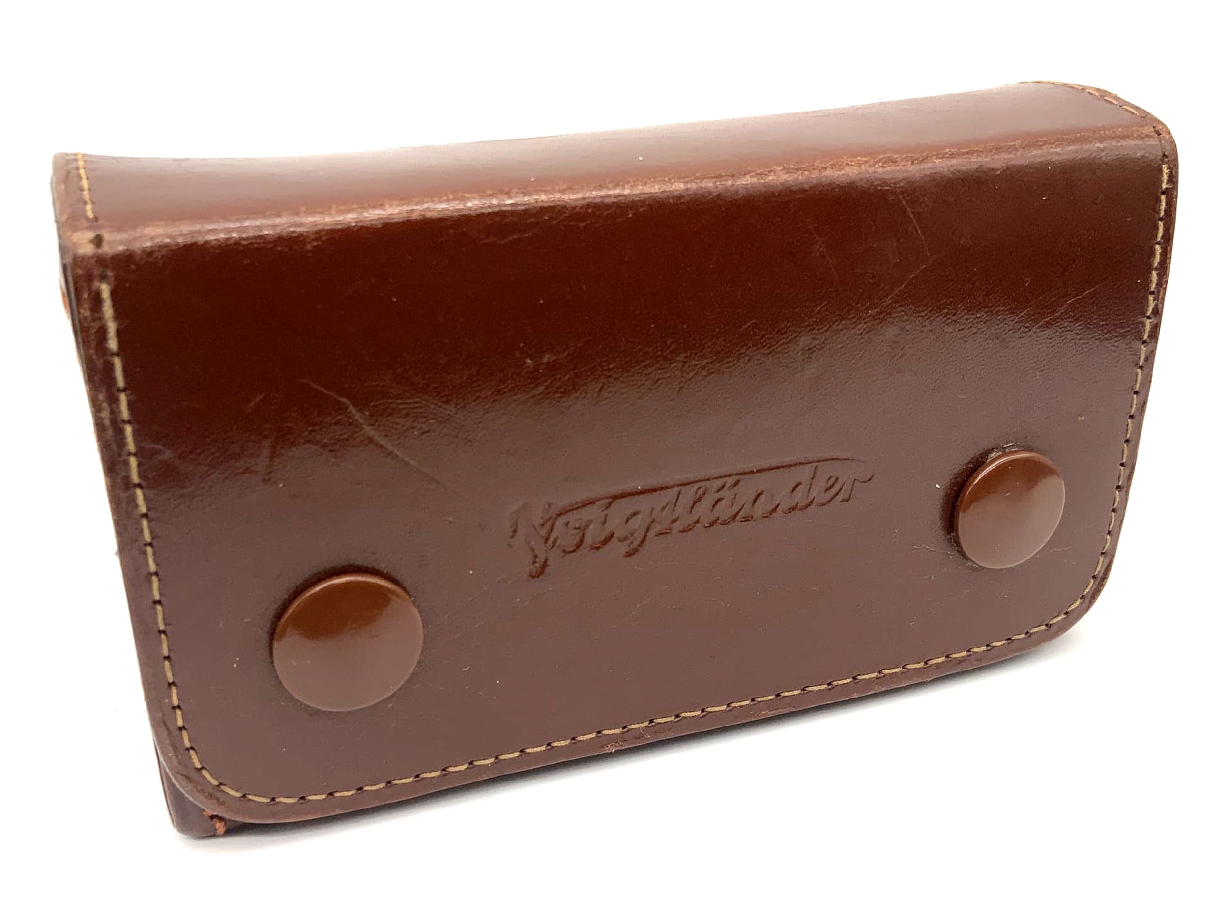Étui Voigtländer Ready Bag 90/094 en cuir marron pour diaphragme + filtre