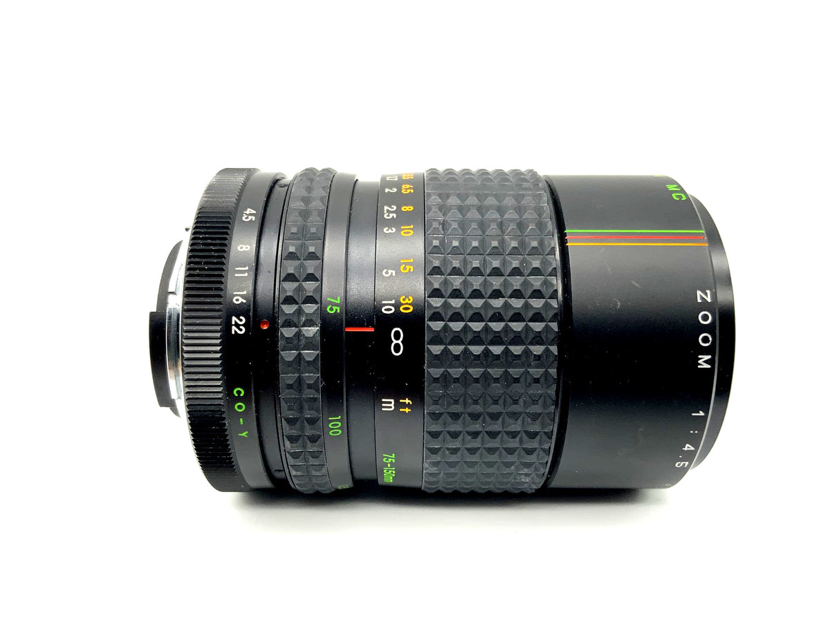 Objectif Makinon 75-150 mm 1:4.5 Zoom automatique MC Macro pour appareil photo (Yashica/Contax)